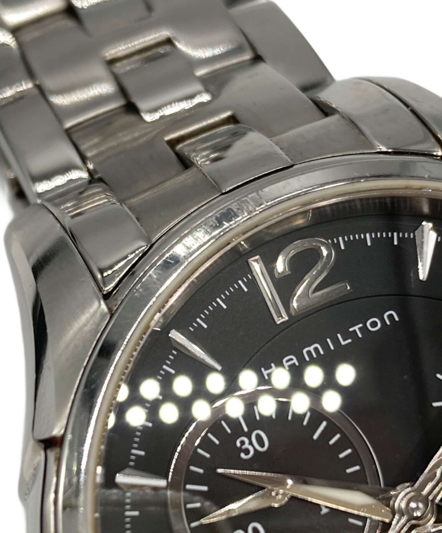 Hamilton クロノグラフ ブラック レザー　H326120 中古・古着通販】HAMILTON (ハミルトン) クロノグラフ H326120