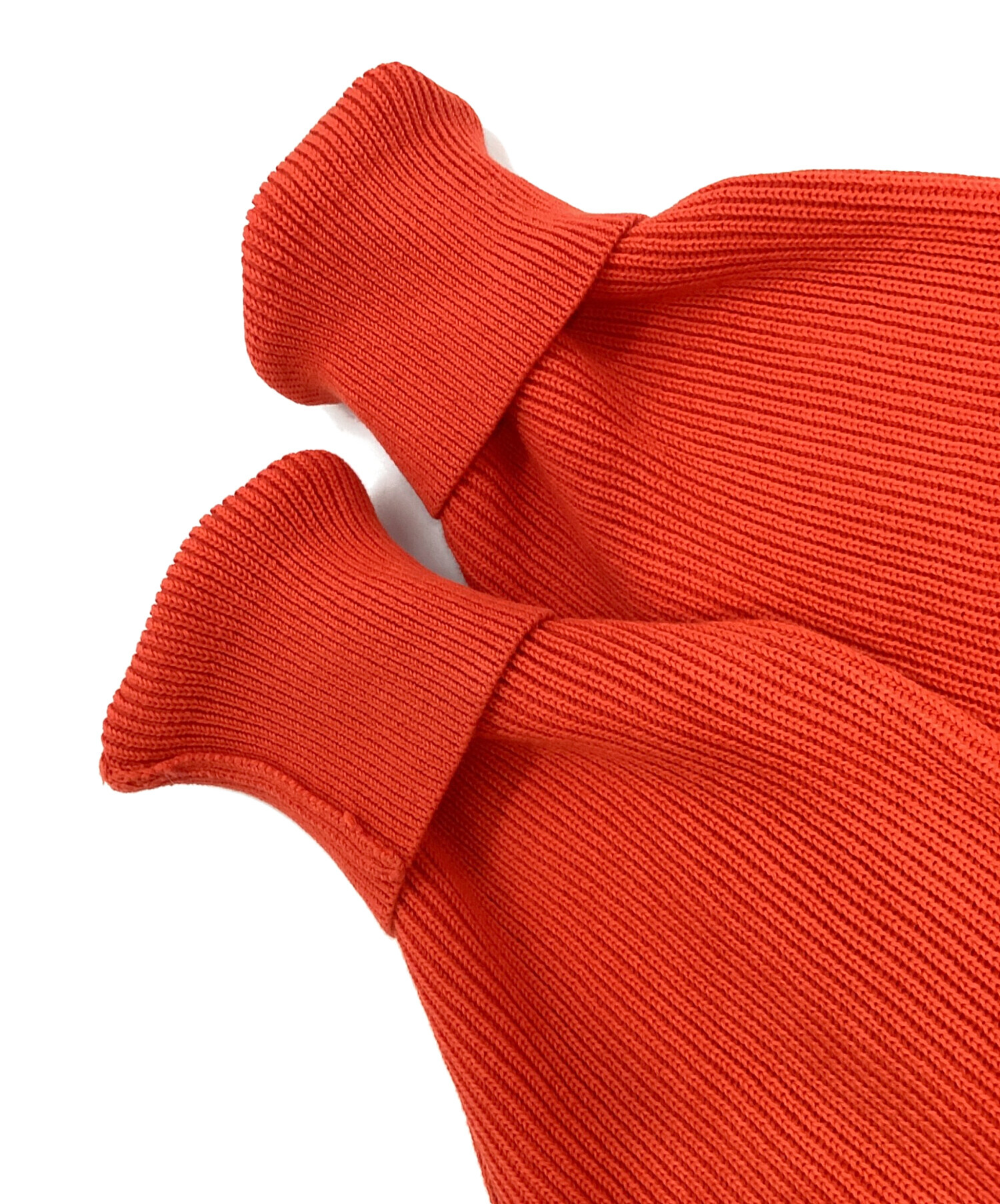 美品 AURALEEリブタートル　オレンジ 中古・古着通販】AURALEE (オーラリー) SUPER HARD TWIST RIB KNIT P/O