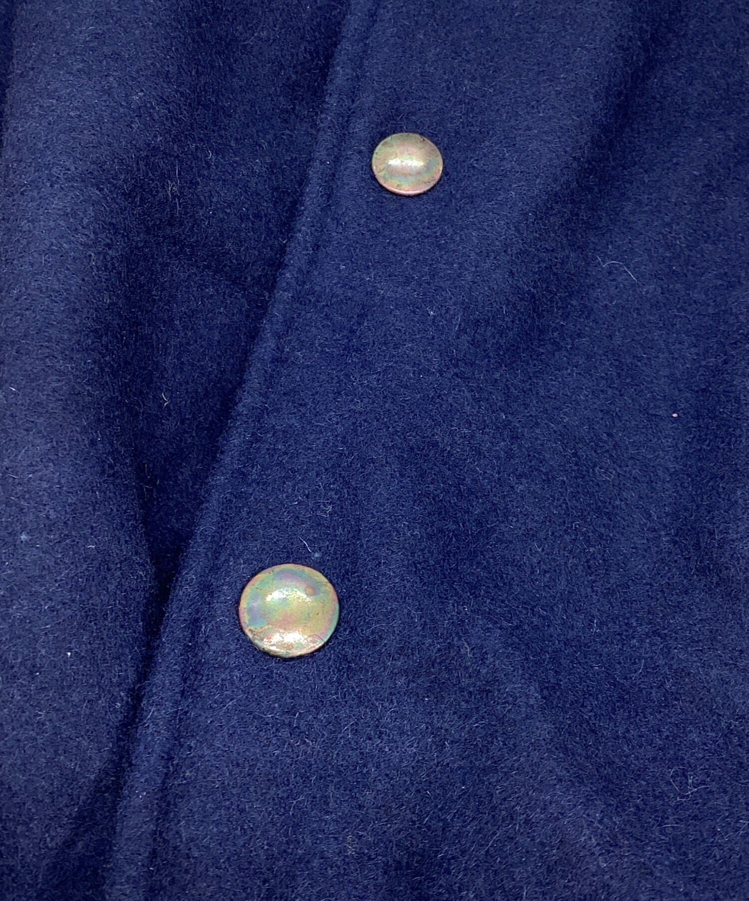 中古・古着通販】NIKE (ナイキ) 袖レザースタジャン ネイビー×ベージュ