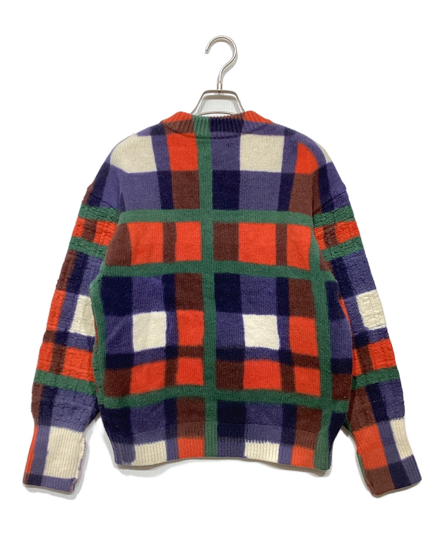 中古・古着通販】Coohem (コーヘン) OVER-PRINTED CHECK KNIT マルチ 