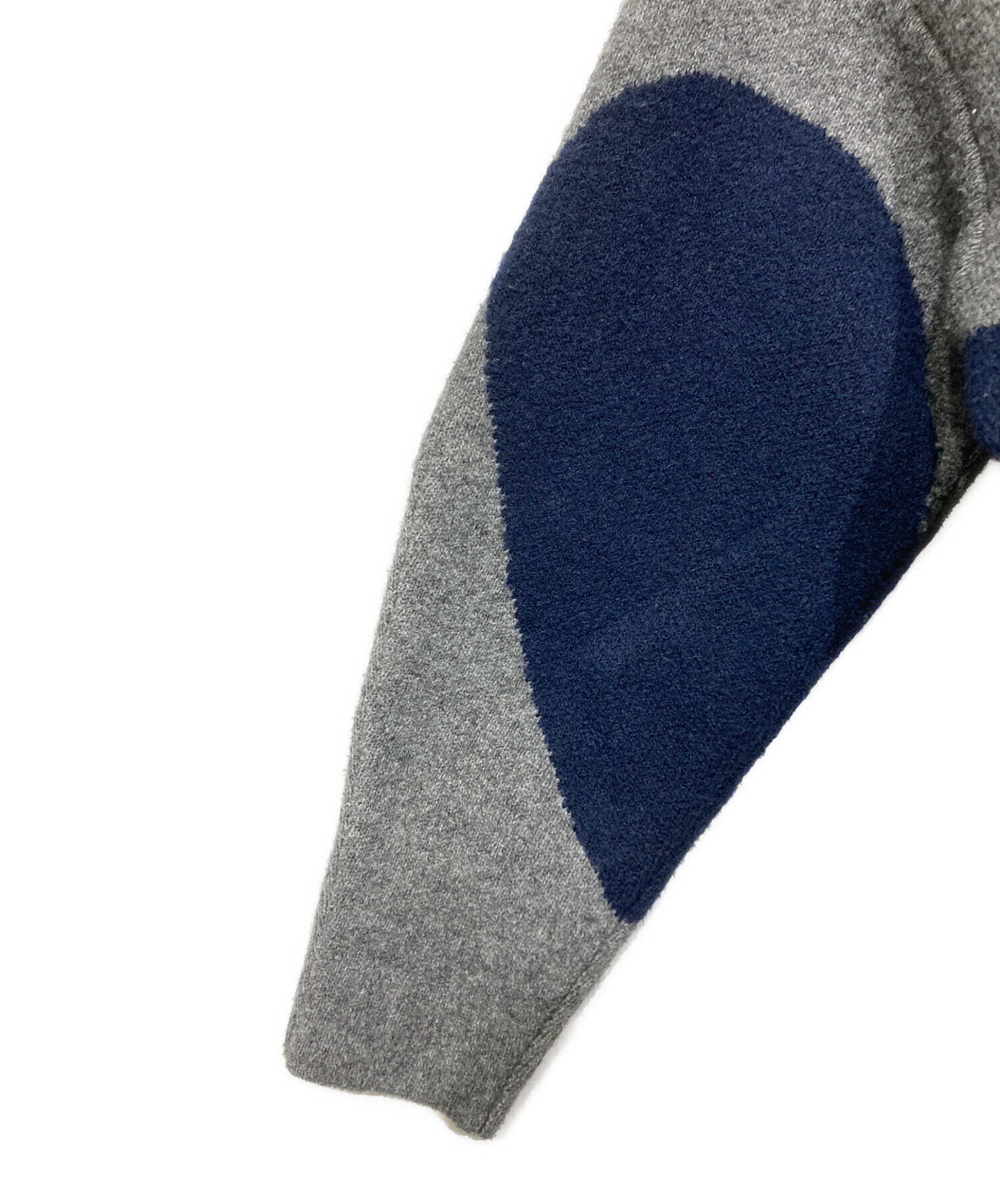 トップス NKNIT pattern KNIT GRAY/NAVY 中古・古着通販】NKNIT (ニット) pattern knit（パターン ニット