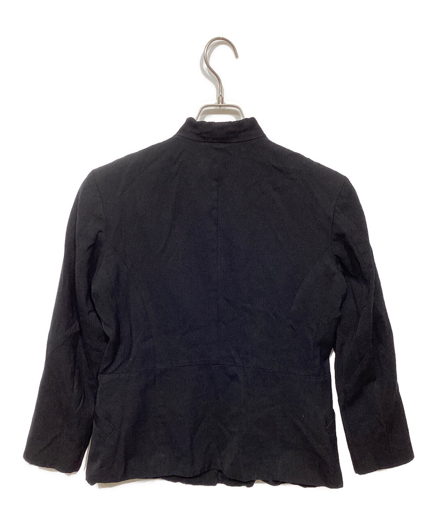 イッセイミヤケ スタンドカラー ブルゾン ブラック Lサイズ ジャケット 中古・古着通販】ISSEY MIYAKE (イッセイミヤケ) スタンドカラー