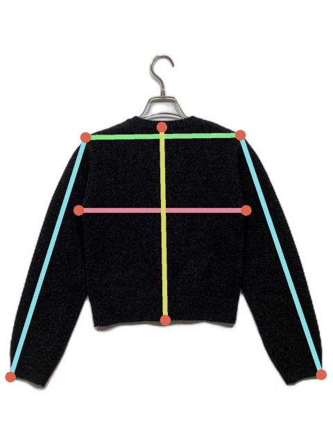 中古・古着通販】Eaphi (エフィ) WOOL KNIT LOGO CARDIGAN ブラック