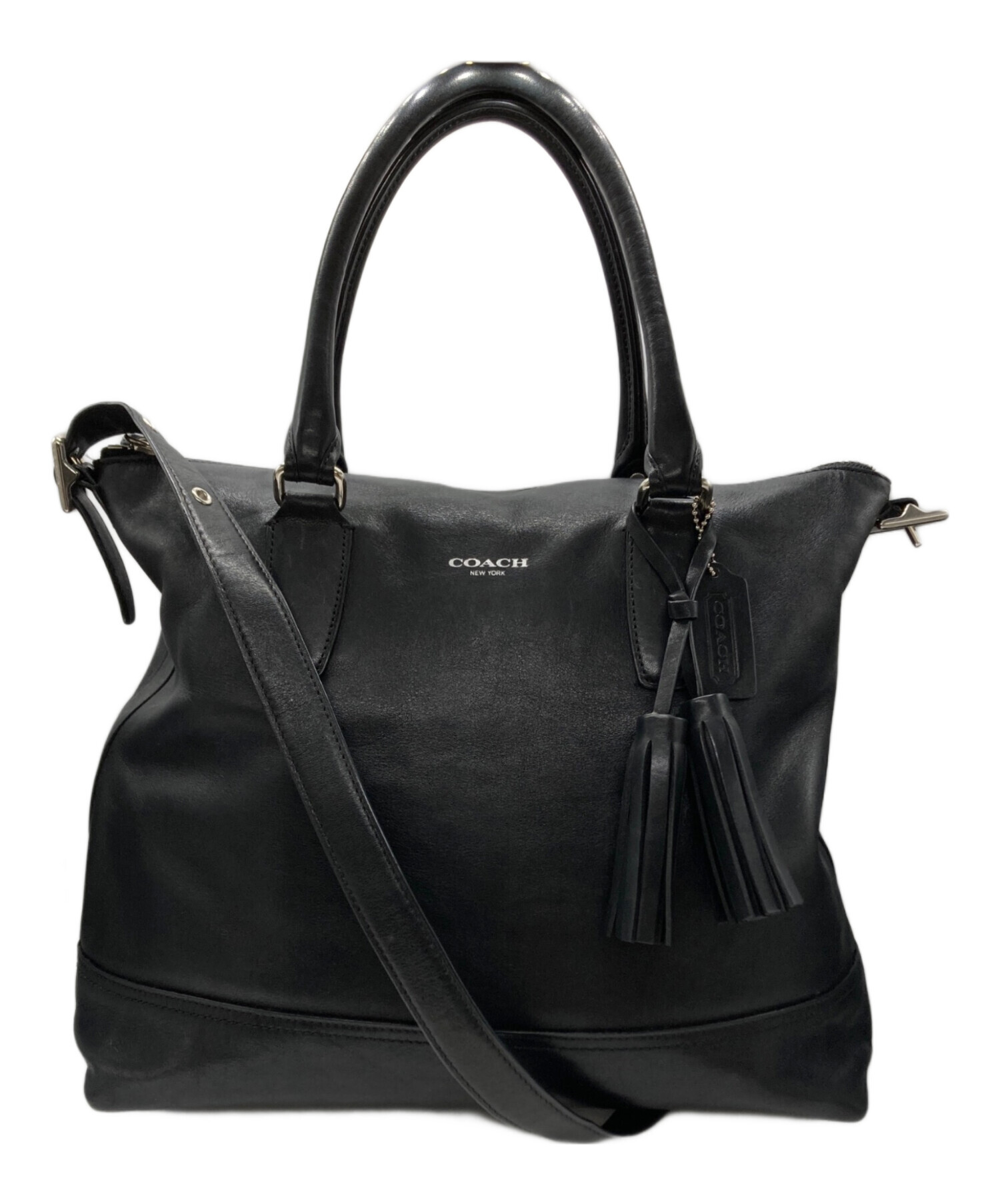 中古・古着通販】COACH (コーチ) レザー2WAYバッグ ブラック｜ブランド