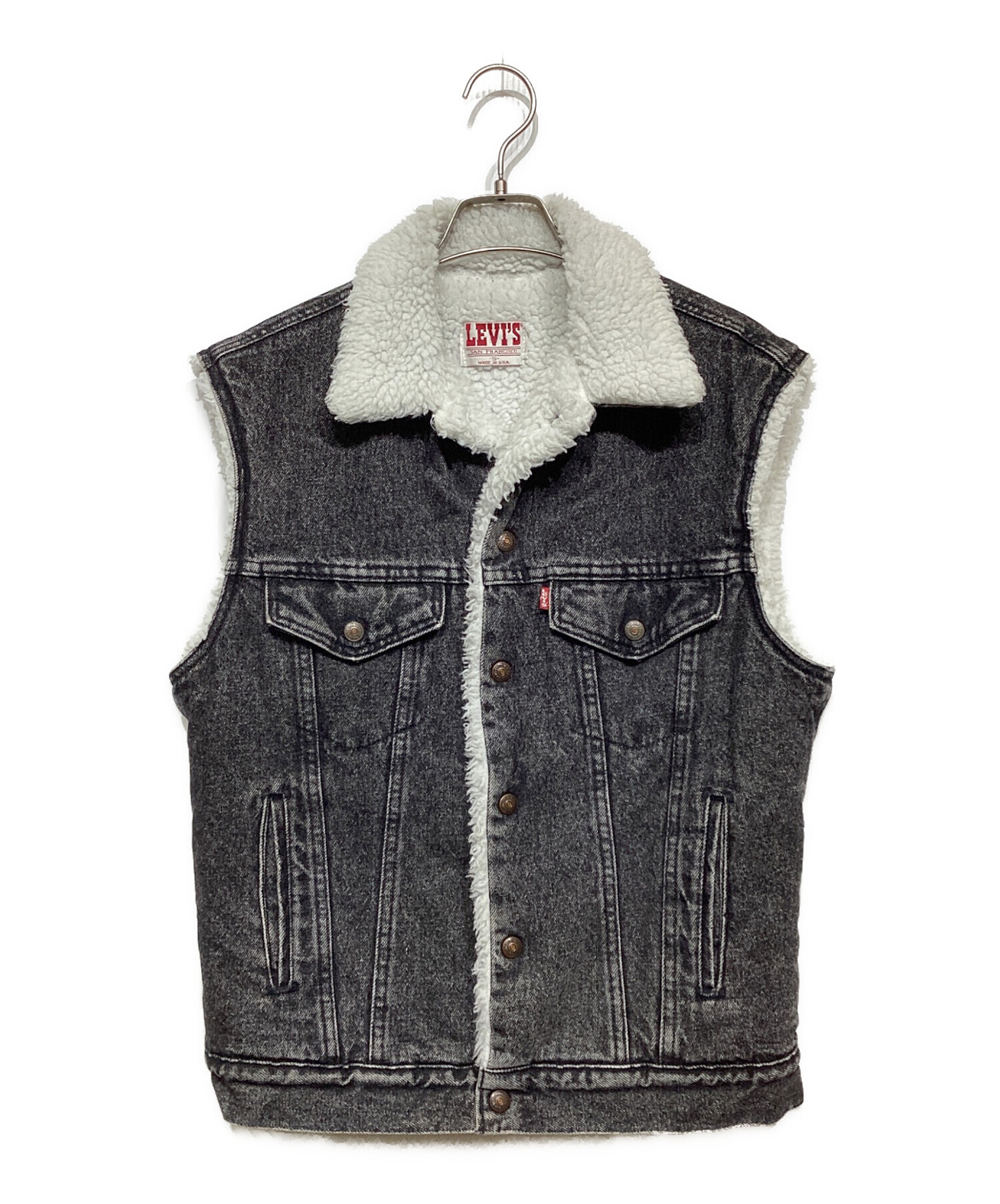 中古・古着通販】LEVI'S (リーバイス) 裏ボア ブラックデニムベスト