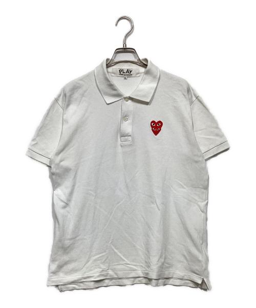 PLAY COMME des GARCONS ポロシャツ 半袖 ホワイト L 中古・古着通販】PLAY COMME des GARCONS (プレイコムデギャルソン
