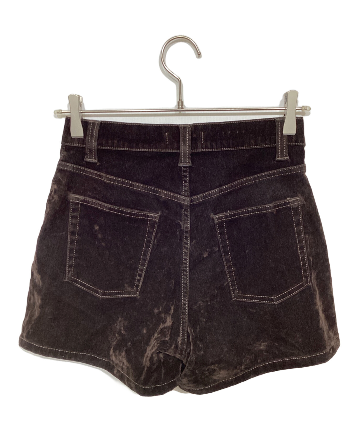 【新品・未使用】マウジー VELVET MICRO ショーツ （ブラウン） 中古・古着通販】moussy (マウジー) VELVET MICRO ショーツ ブラウン