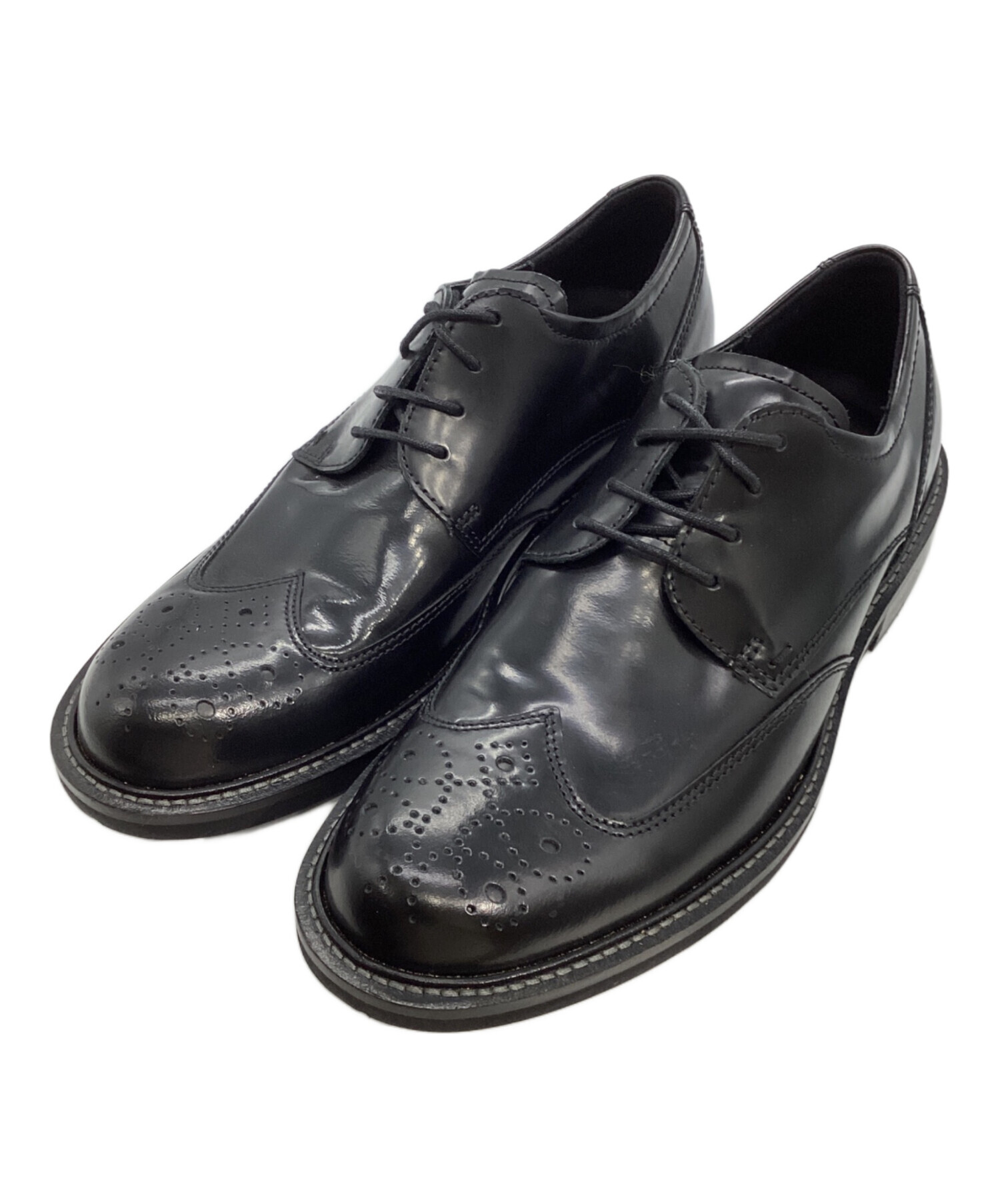 中古・古着通販】ECCO (エコー) ウィングチップシューズ ブラック