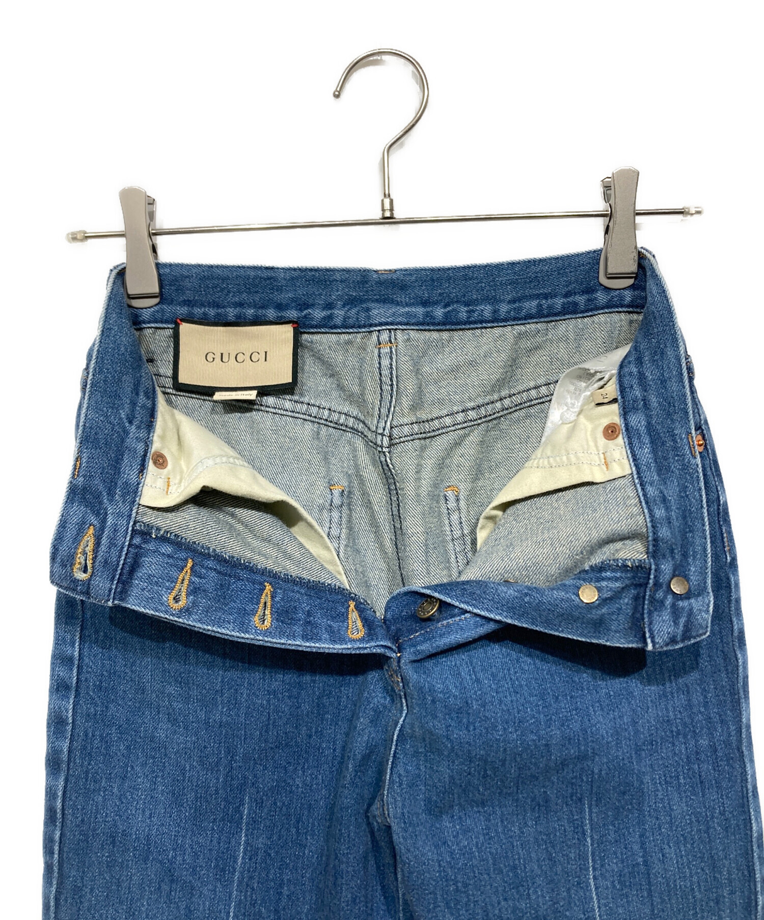 【美品】GUCCI グッチ デニムパンツ ストレッチ インディゴブルー 44 中古美品 【美品】GUCCI グッチ デニムパンツ ストレッチ インディゴ