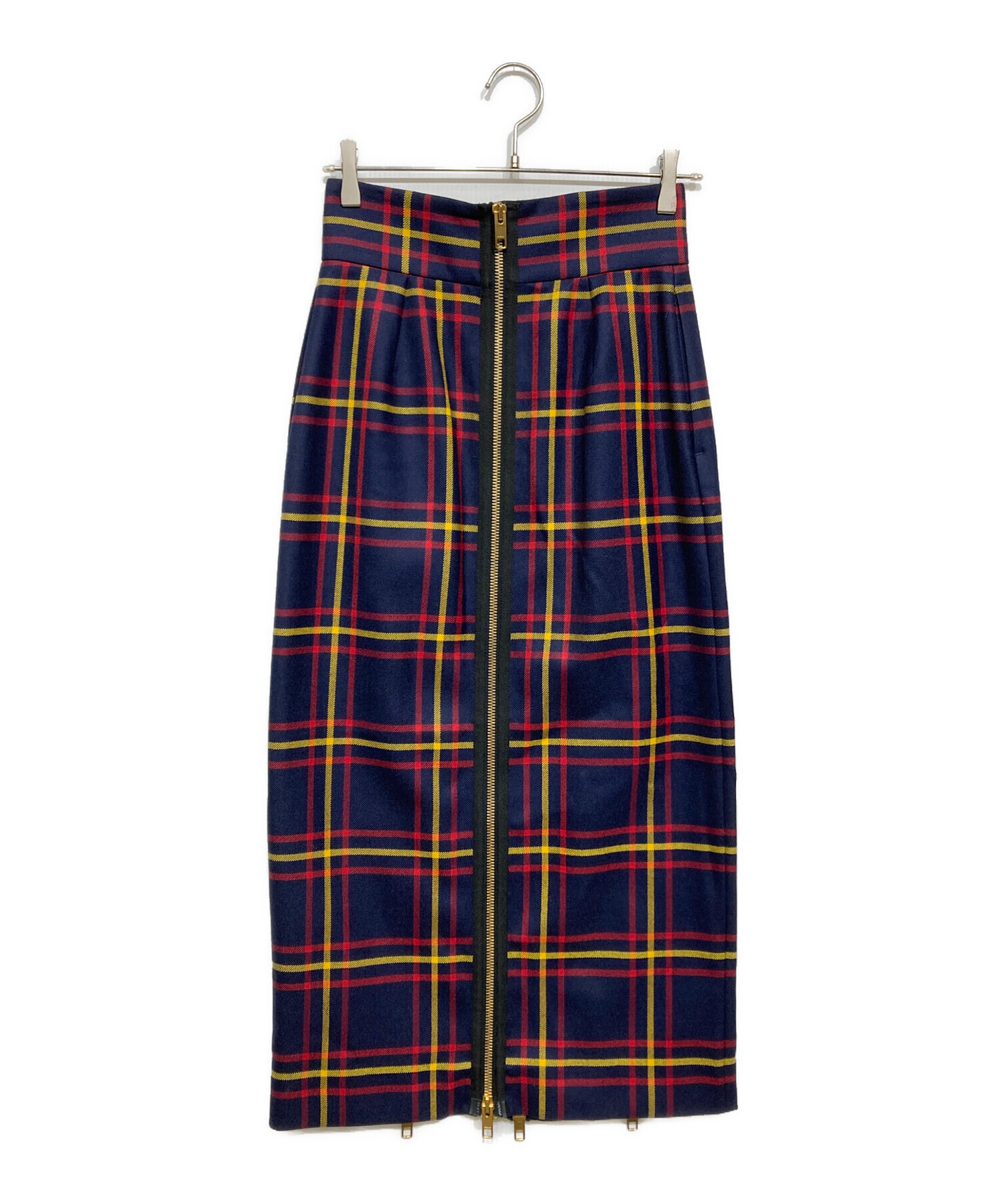 m*i様 GUCCI ネイビー チェック柄 ハーフパンツ 中古・古着通販】GUCCI (グッチ) チェックジップスカート ネイビー