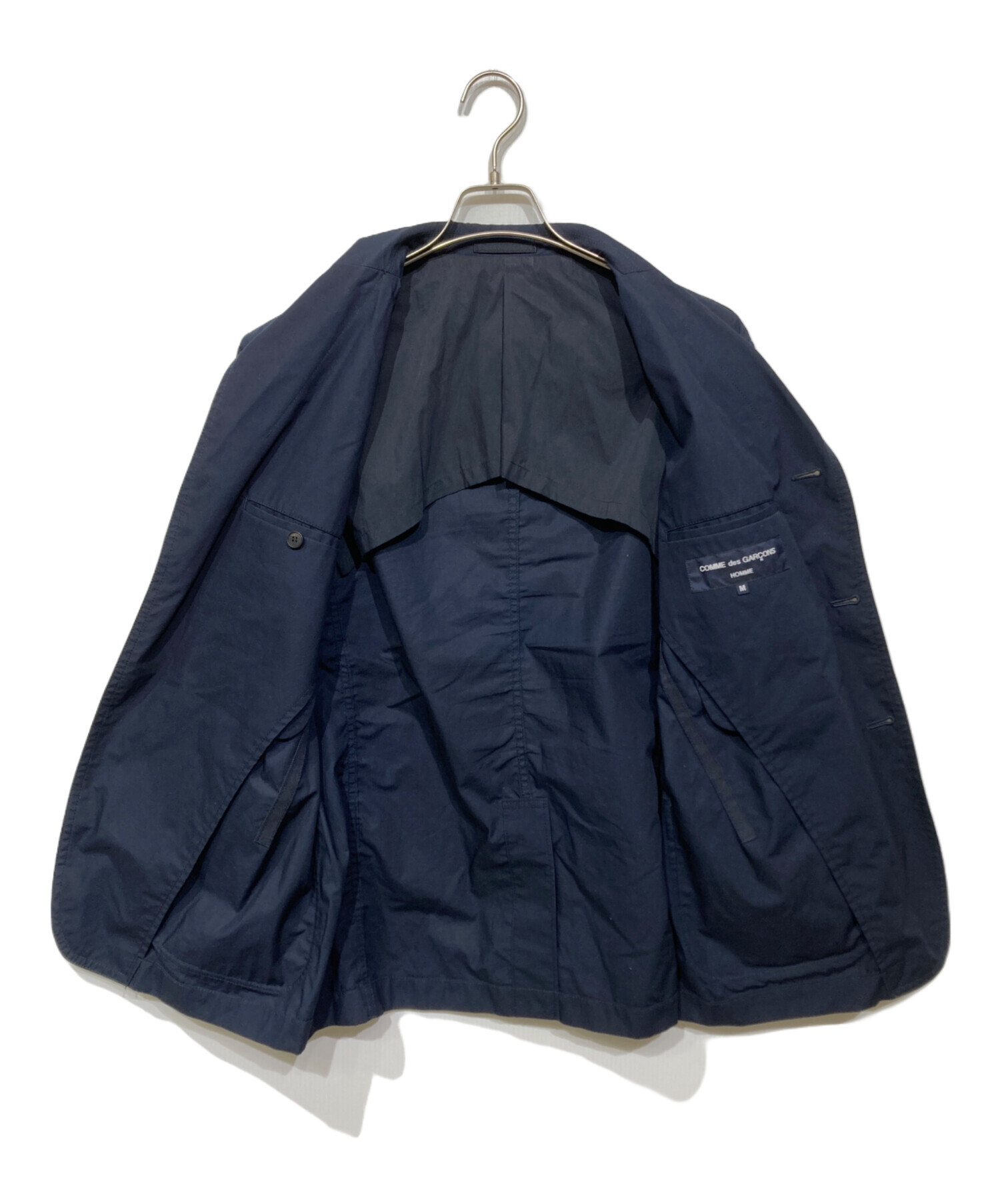 COMME des GARÇONS ネイビー テーラードジャケット M 日本製 中古・古着通販】COMME des GARCONS HOMME (コムデギャルソン オム