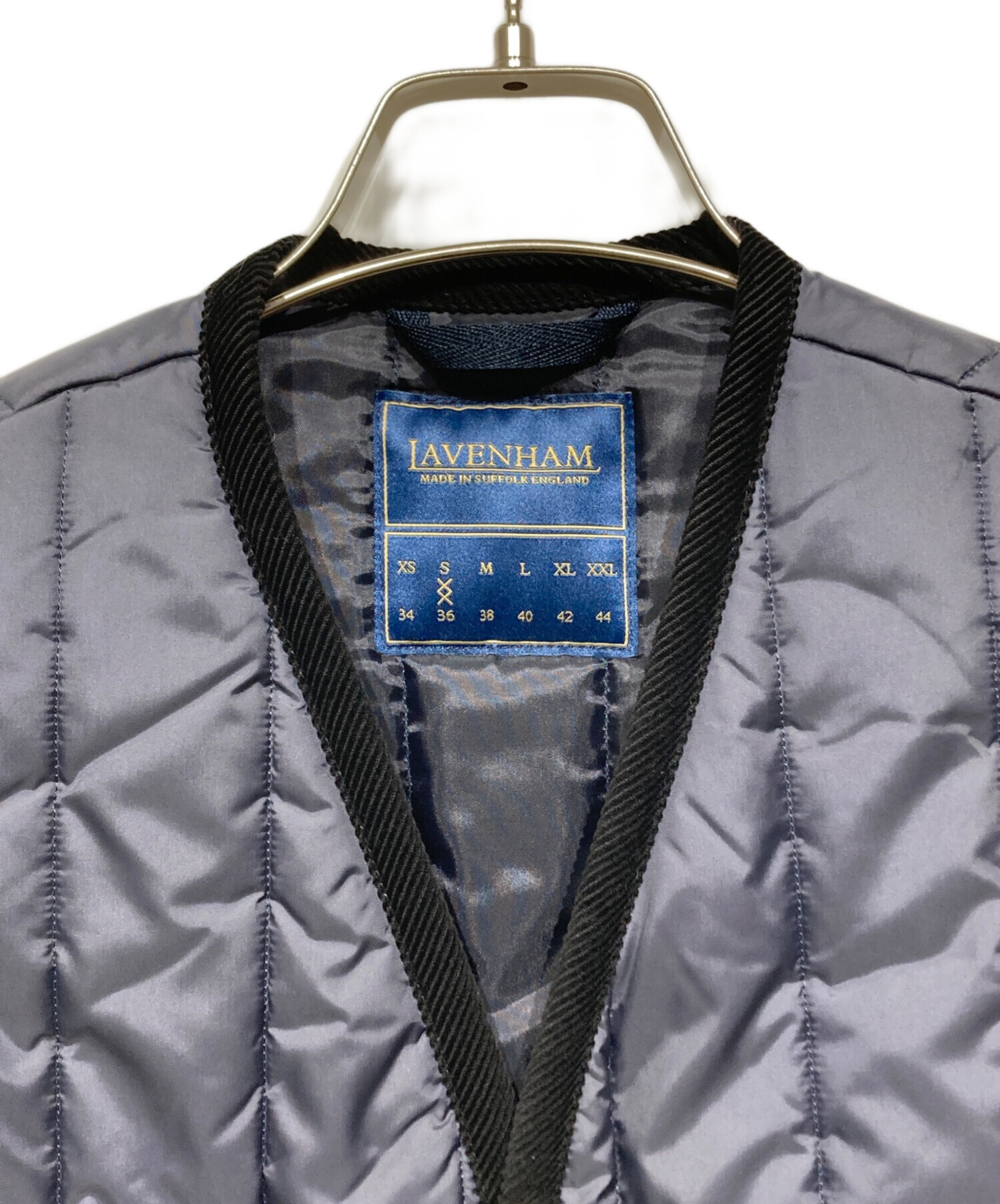 中古・古着通販】LAVENHAM (ラベンハム) キルトベスト ネイビー サイズ 