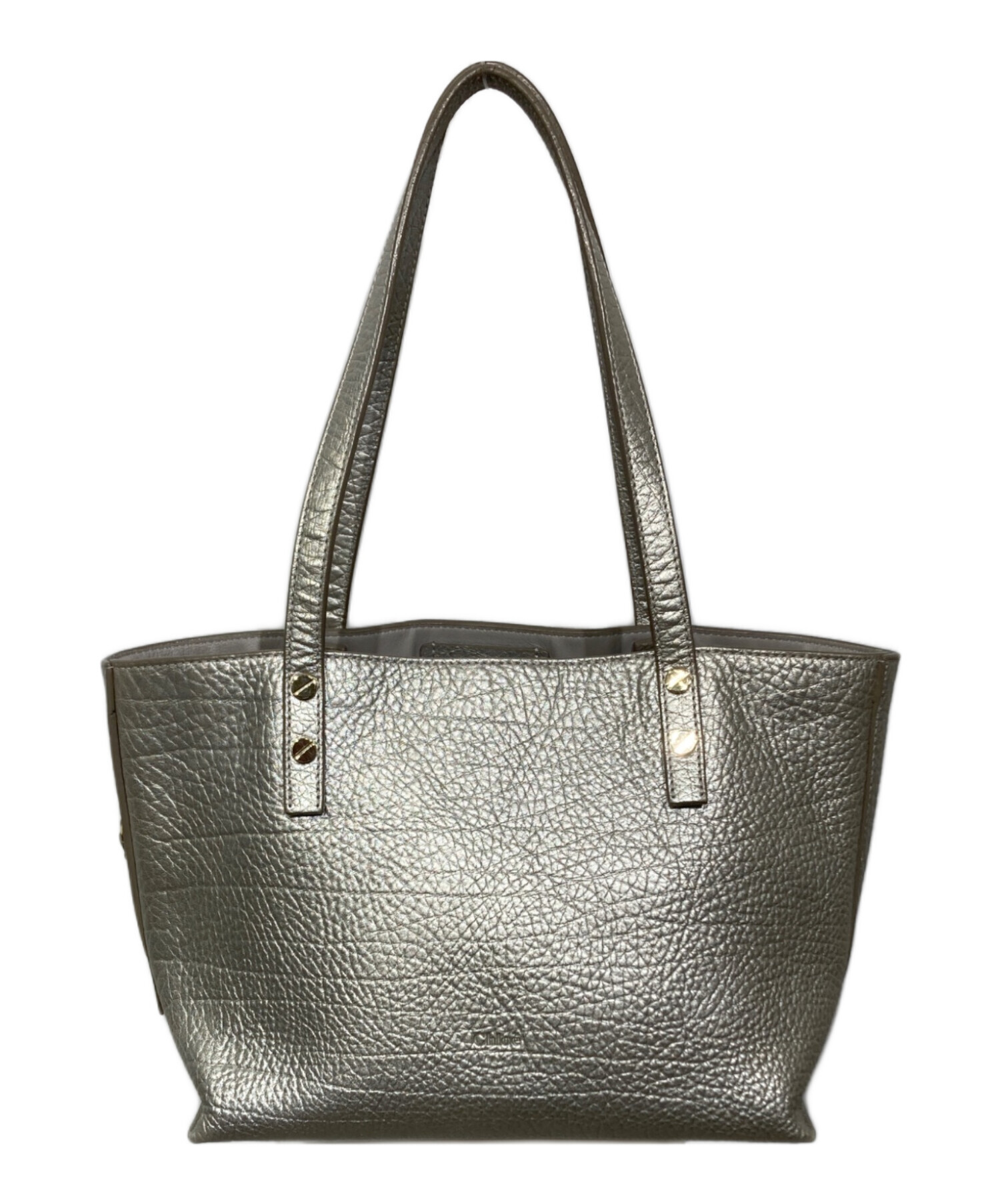 Chloe トートバッグ ロゴ　シルバー 中古・古着通販】Chloe (クロエ) ディラン トートバッグ シルバー