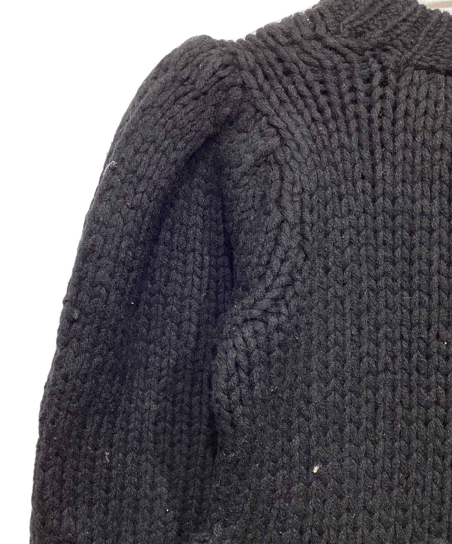 中古・古着通販】CLANE (クラネ) PEPLUM HAND KNIT TOPS ブラック