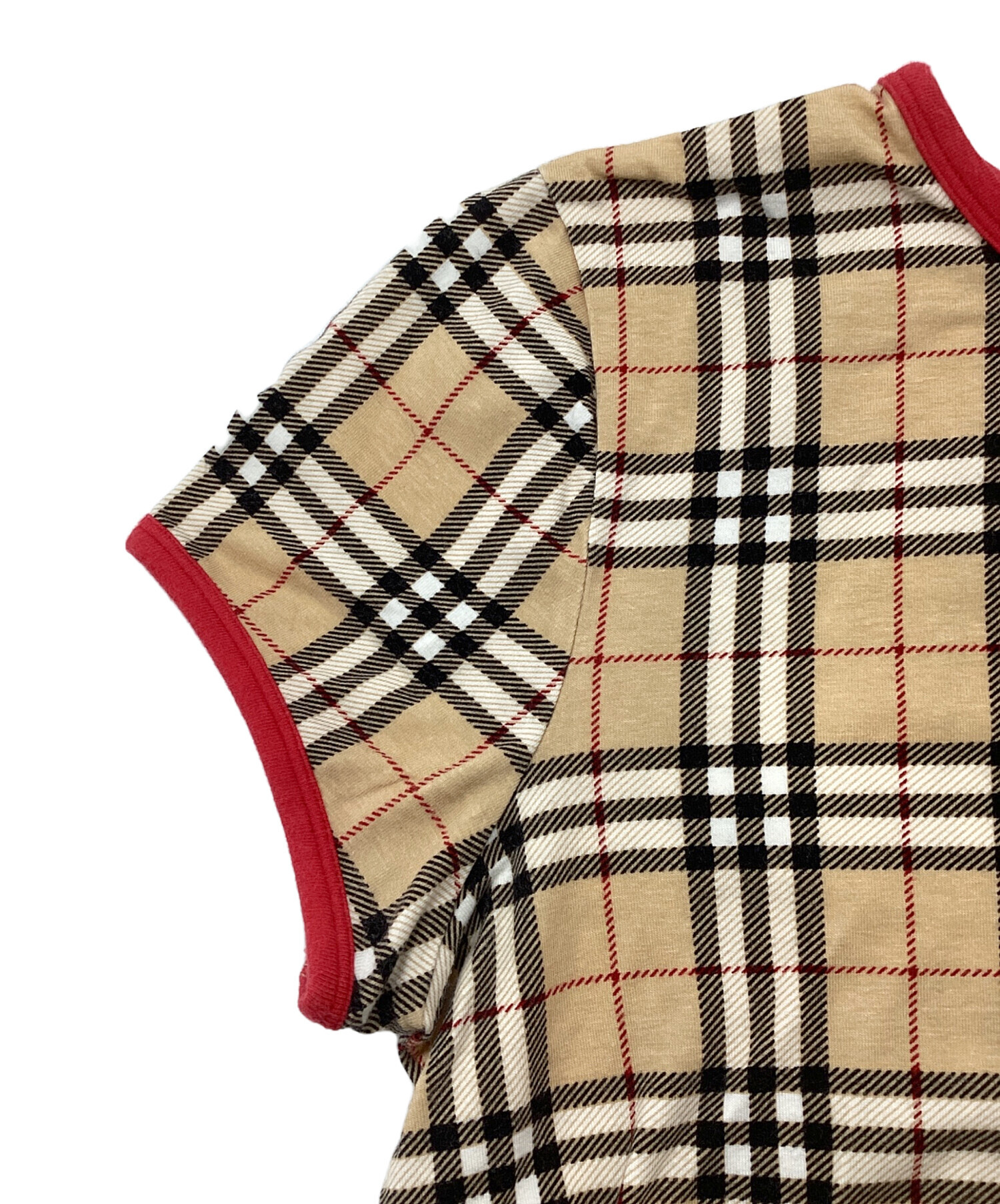 BURBERRY BLUE LABEL ノバチェック 襟リボン 半袖カットソー BURBERRY BLUE LABEL バーバリーブルーレーベル ノバチェック