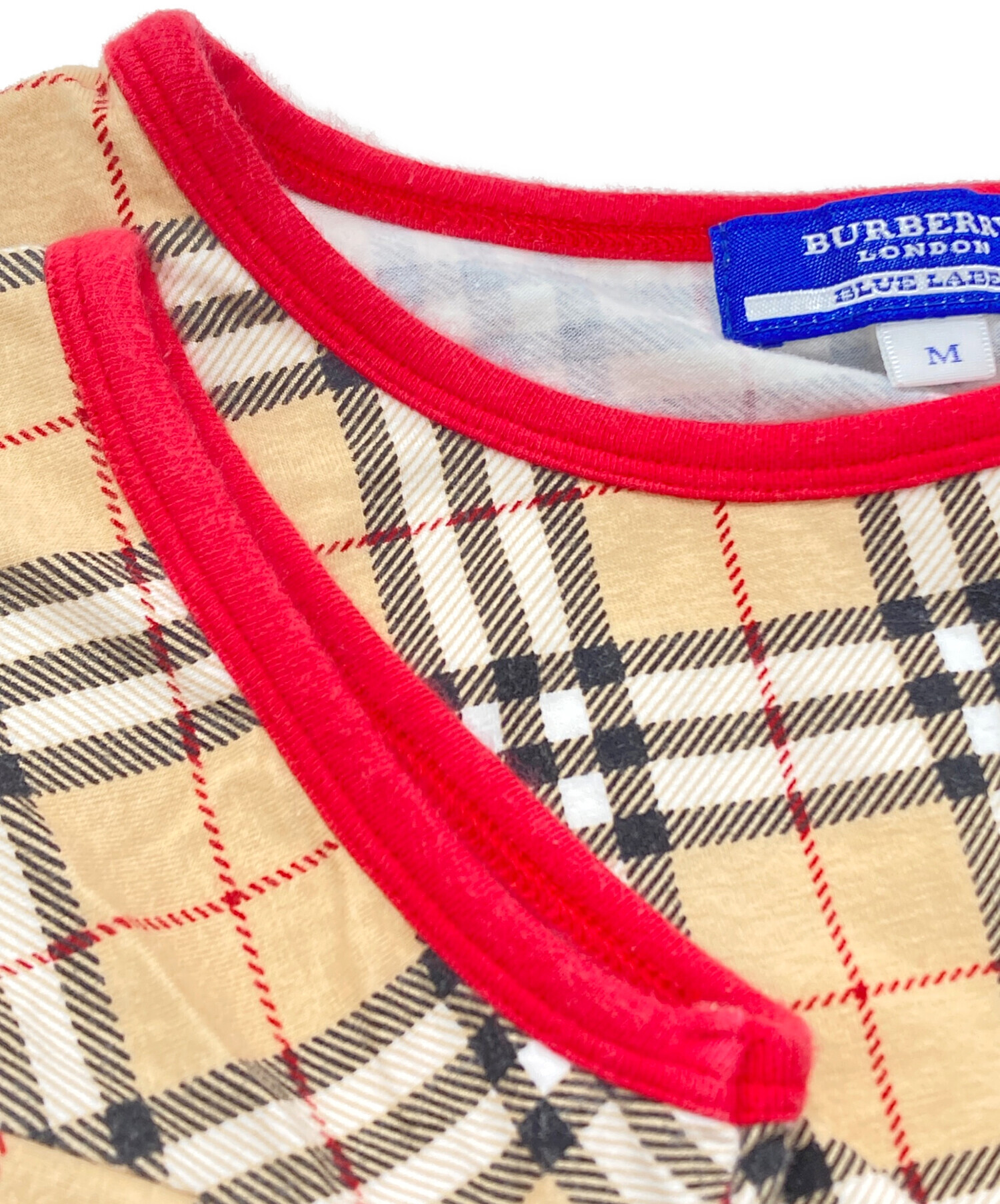 BURBERRY BLUE LABEL ノバチェック 襟リボン 半袖カットソー バーバリー ブルーレーベルBURBERRY BLUE LABEL ノバチェック