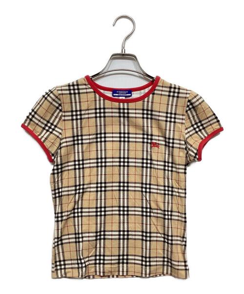 【美品】バーバリーブルーレーベル 半袖 カットソー ノバチェック ベージュ M 中古・古着通販】BURBERRY BLUE LABEL (バーバリー ブルー レーベル