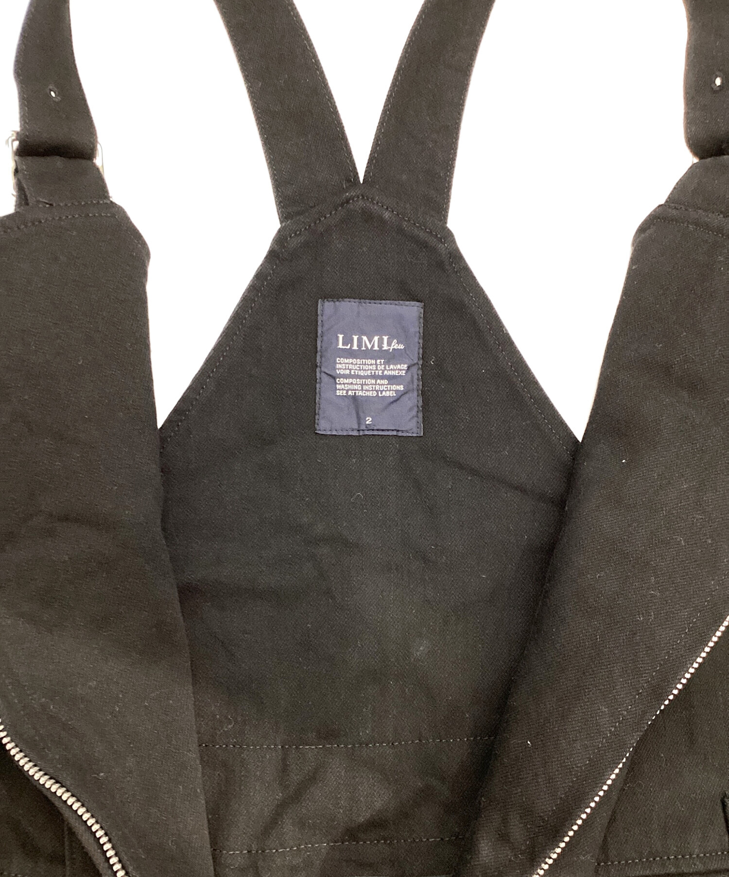 激レア！LIMI feu リミフゥ オーバーオール サロペット ブラック 中古・古着通販】LIMI feu (リミフゥ) オーバーオール ブラック サイズ