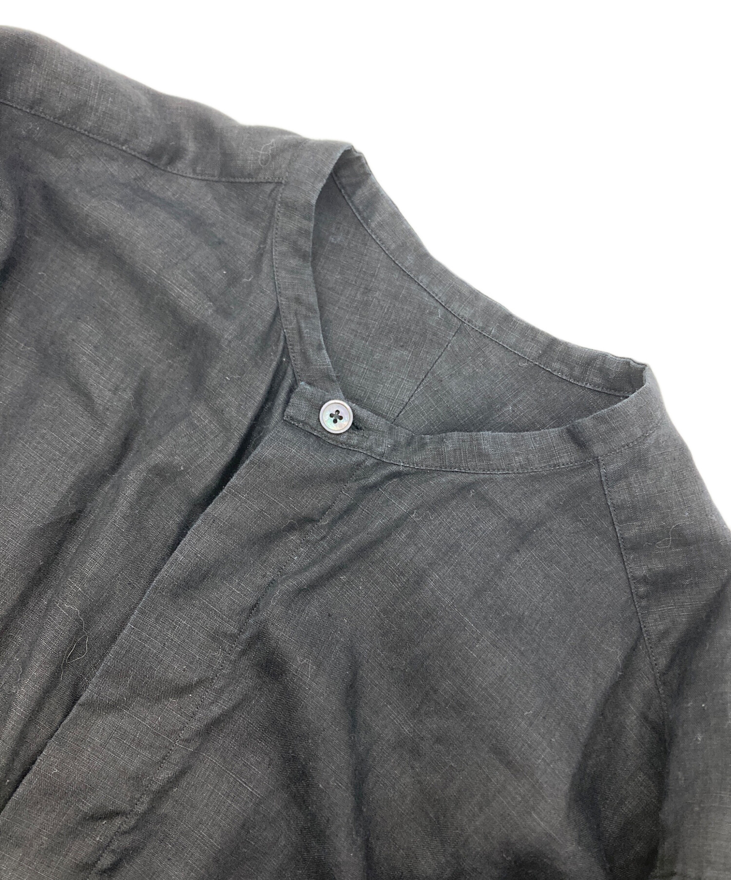 中古・古着通販】SHINYA (シンヤ) リネンシャツ ブラック サイズ:2