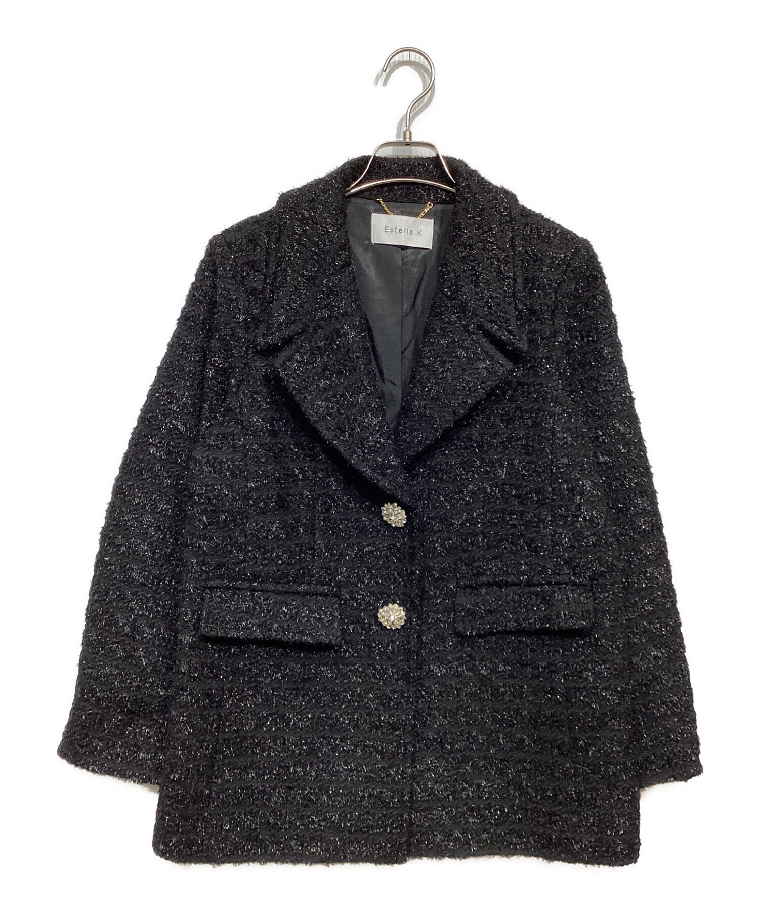 中古・古着通販】Estella.K (エステラケー) ビジューツイードコート 