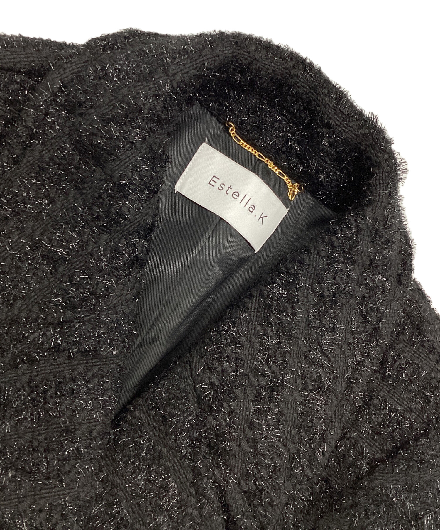 中古・古着通販】Estella.K (エステラケー) ビジューツイードコート 