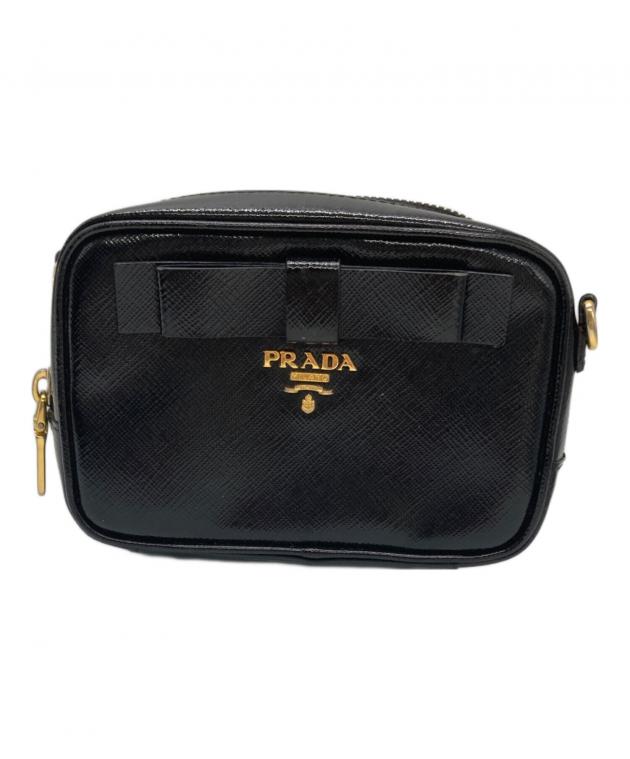 中古・古着通販】PRADA (プラダ) サフィアーノ ヴェルニリボン ミニ