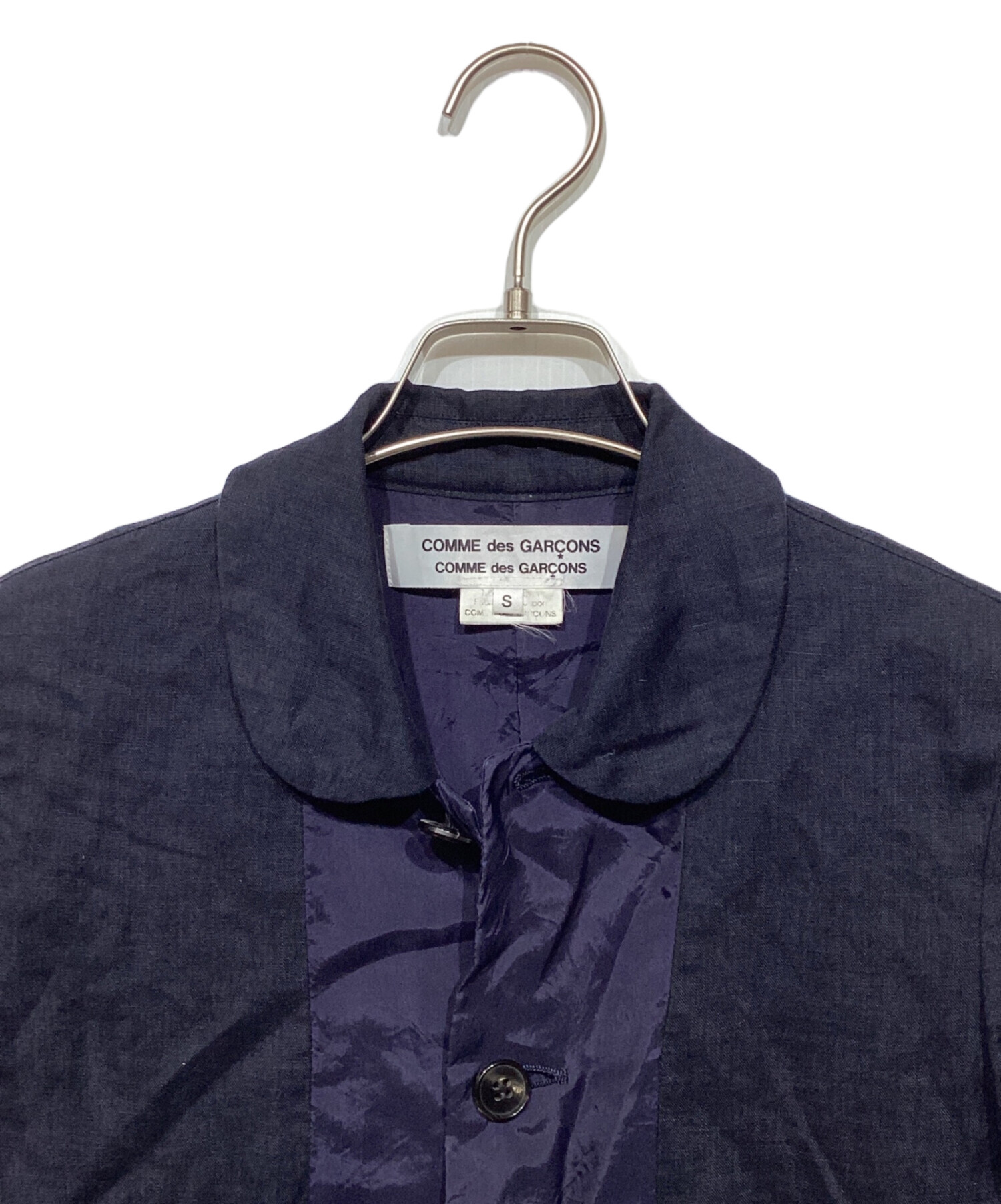 トリコ　コムデギャルソン 丸襟　立体　リネンブラウス　バックオープン　レース 中古・古着通販】COMME des GARCONS COMME des GARCONS
