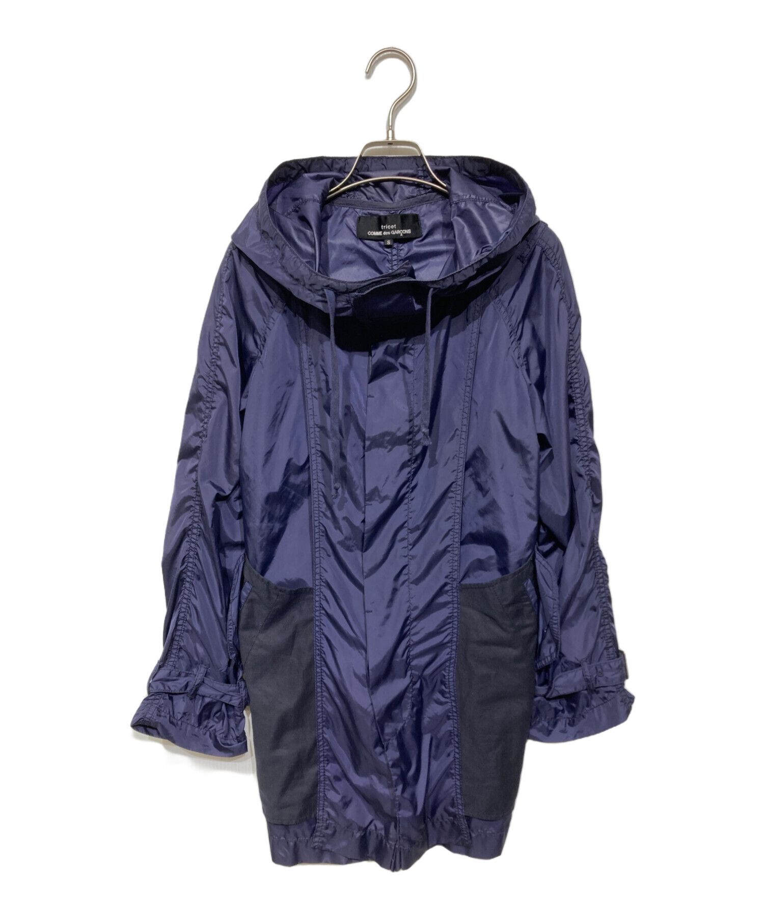 【美品】  tricot COMME des GARCONS / トリココムデギャルソン | AD2004 | フリル ジップ プルオーバーシャツ | ネイビー | レディース 中古・古着通販】tricot COMME des GARCONS (トリココムデギャルソン