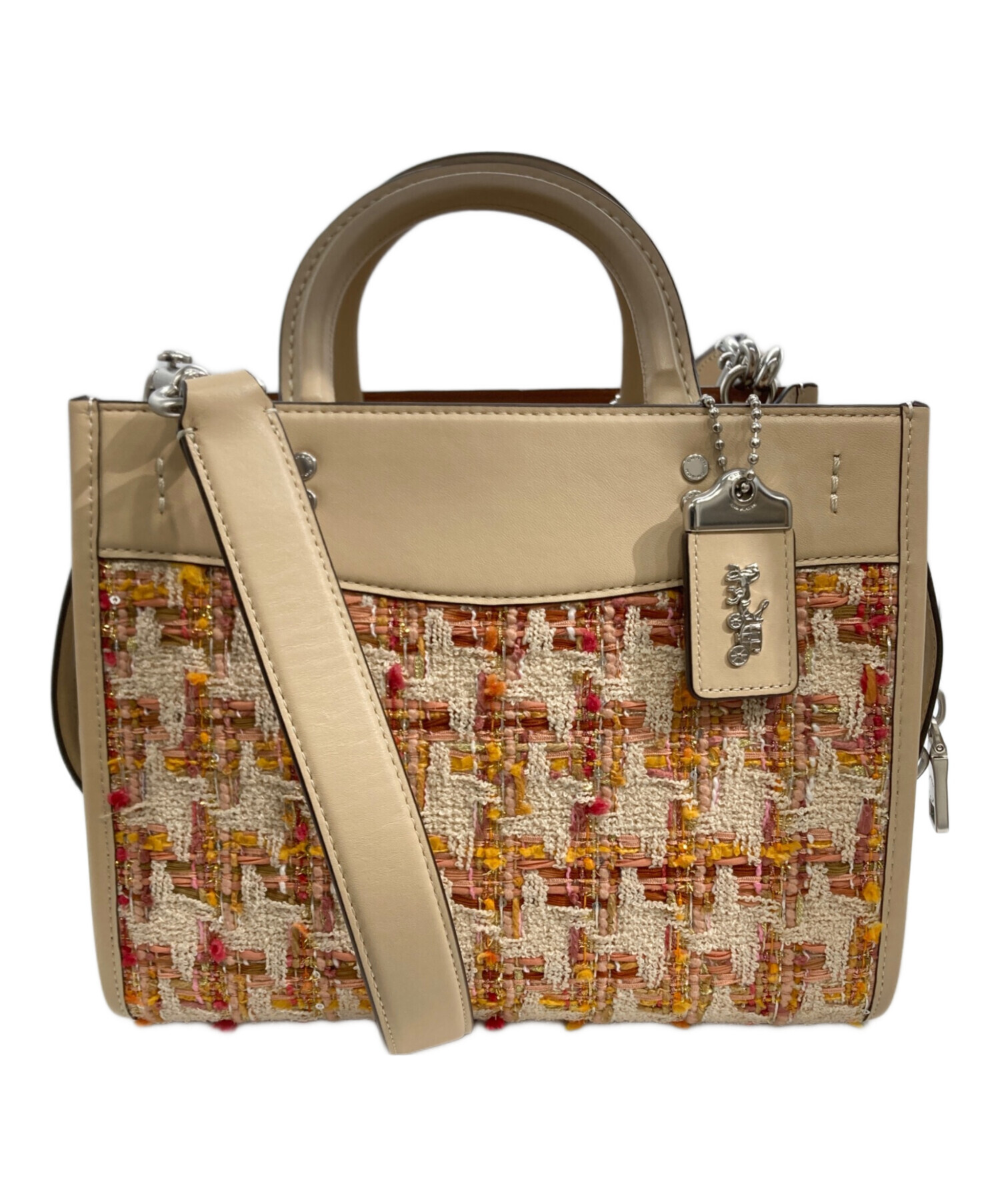 COACH コーチ/ツイードカメラバッグ/88204/H19**/SAランク/77【中古】 中古・古着通販】COACH (コーチ) ローグ 25・ツイード バッグ ベージュ