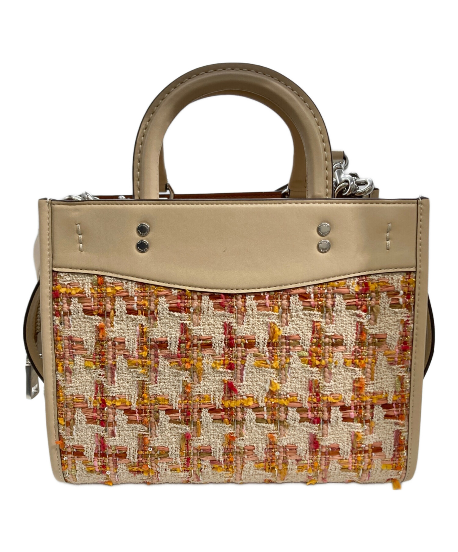 中古・古着通販】COACH (コーチ) ローグ 25・ツイード バッグ ベージュ
