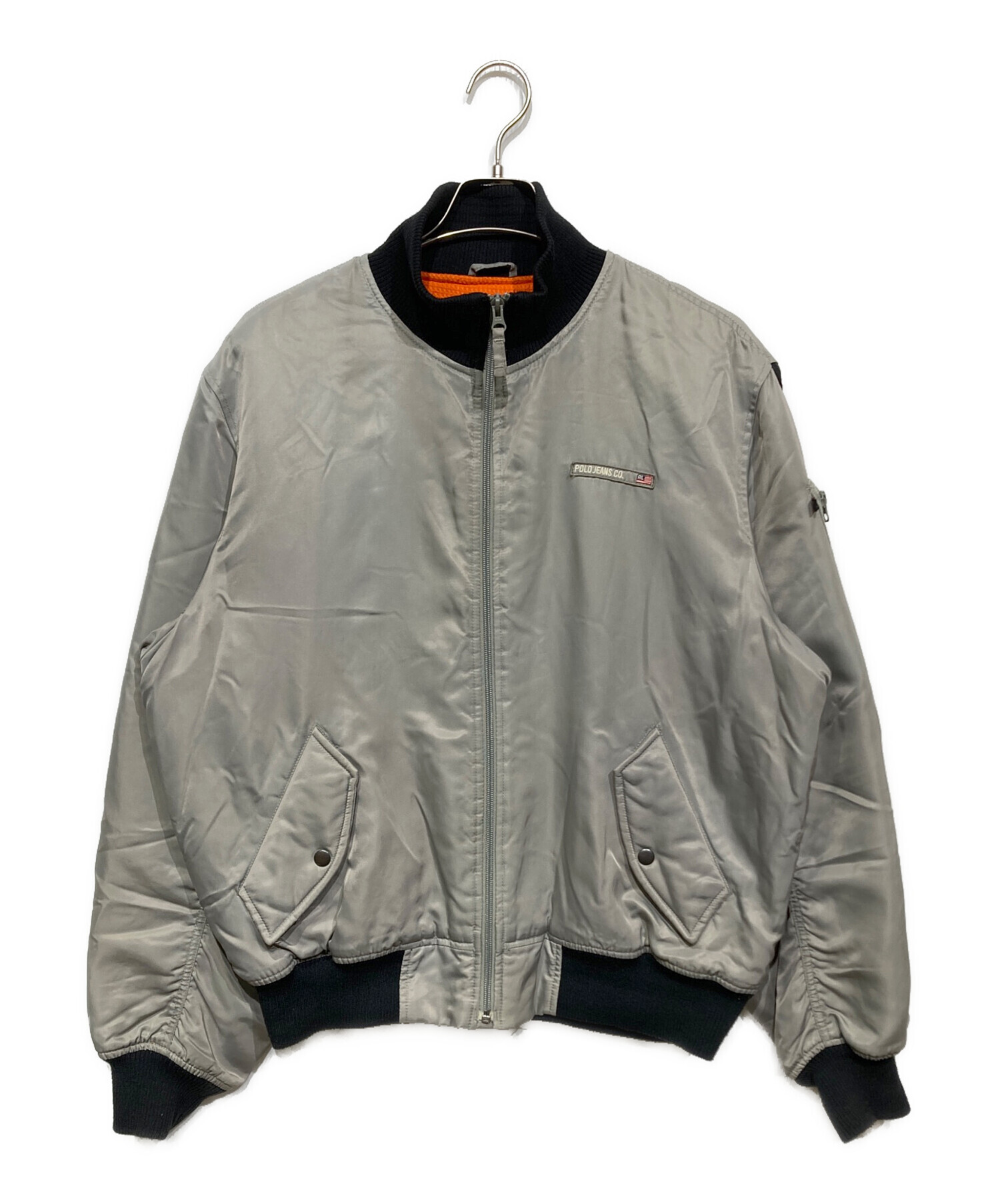 Polo Jeans Company ラルフローレンMA-1ジャケット Lサイズ 中古・古着通販】POLO JEANS (ポロジーンズ) MA-1ジャケット グレー