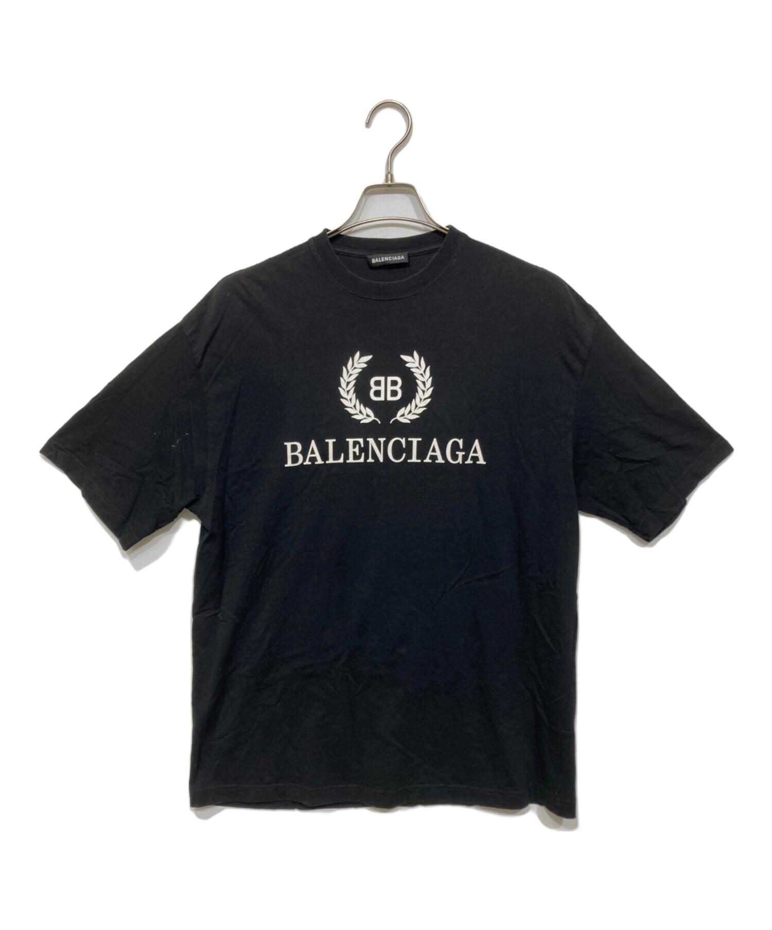 BALENCIAGA プリント Tシャツ 黒 中古・古着通販】BALENCIAGA (バレンシアガ) ロゴプリントTシャツ