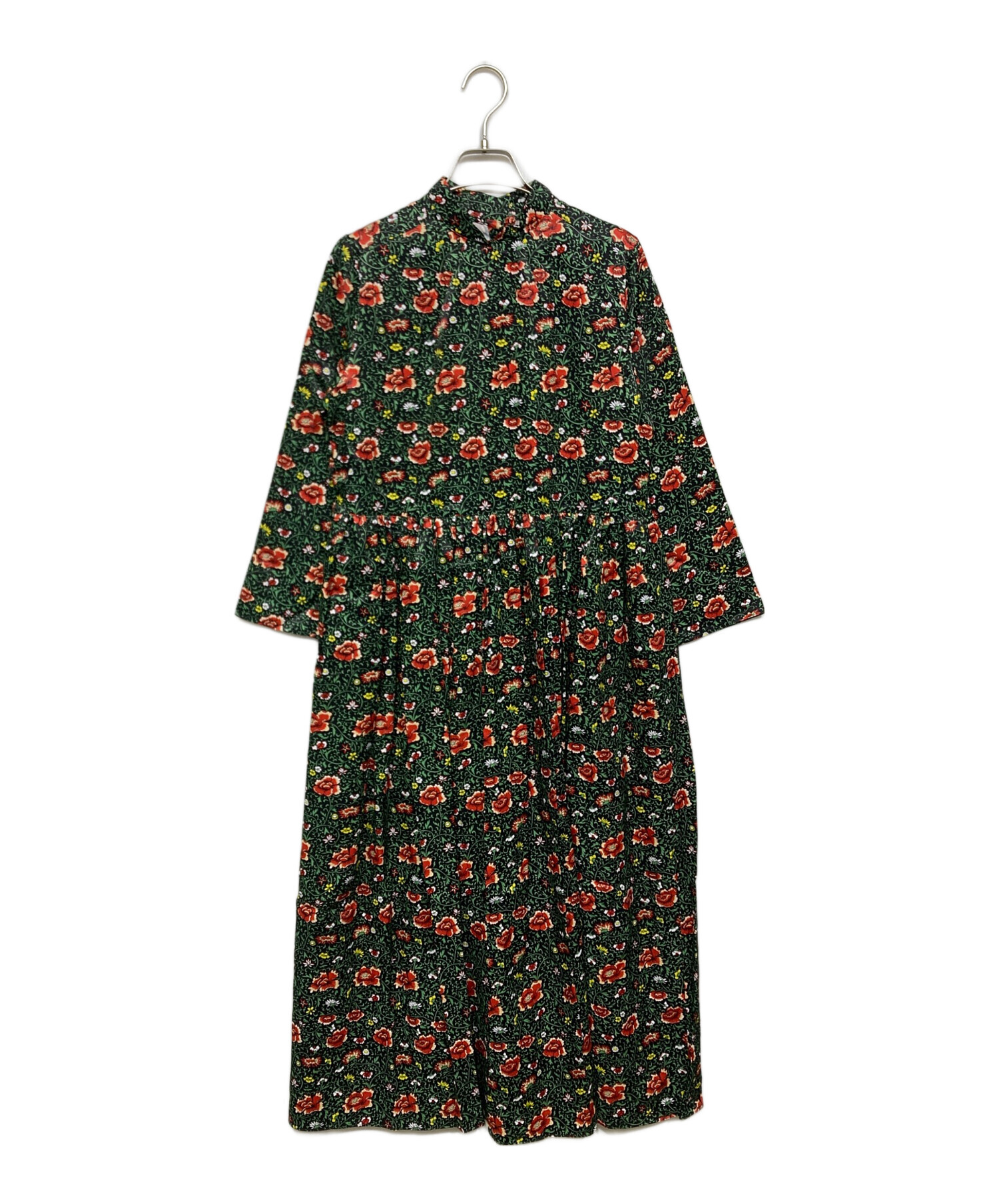 大きな綿布にペルシャの多様な花を捺染、ヴィンテージ・カラム・カーリ　残された花々 中古・古着通販】house of lotus (ハウスオブロータス) 花柄ロング