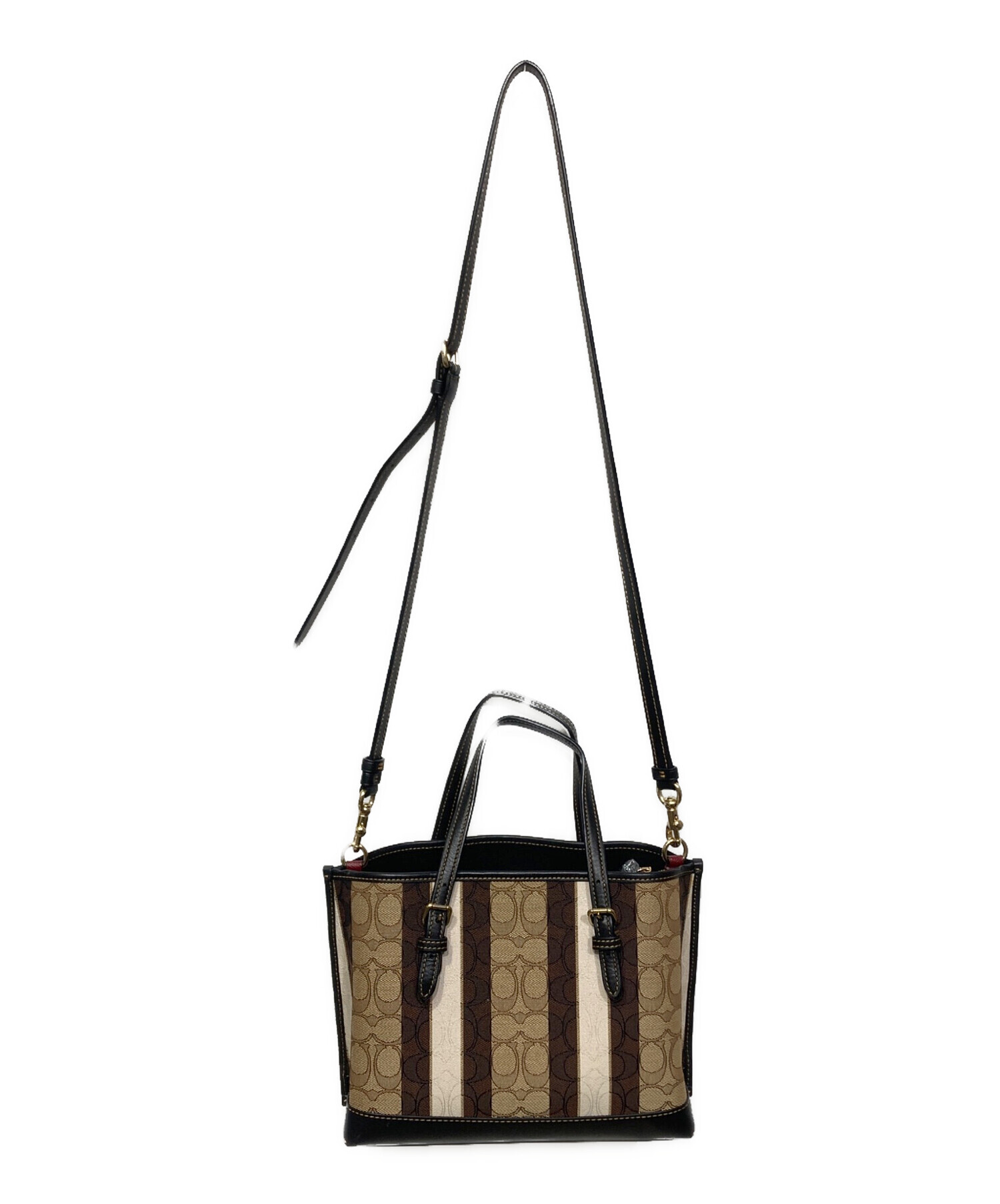 中古・古着通販】COACH (コーチ) 2WAYバッグ ベージュ×ブラック 