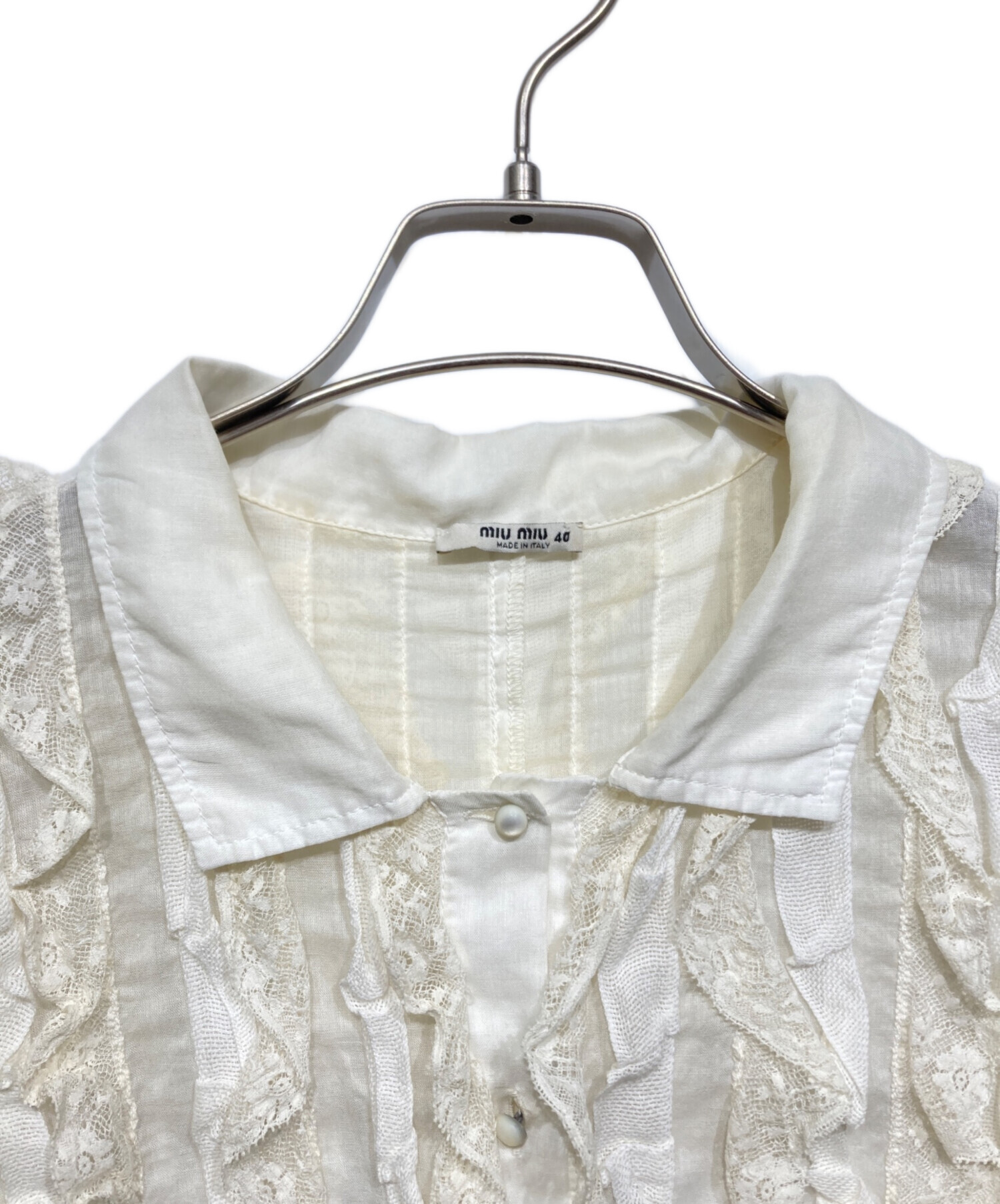 中古・古着通販】MIU MIU (ミュウミュウ) フリルレースワンピース
