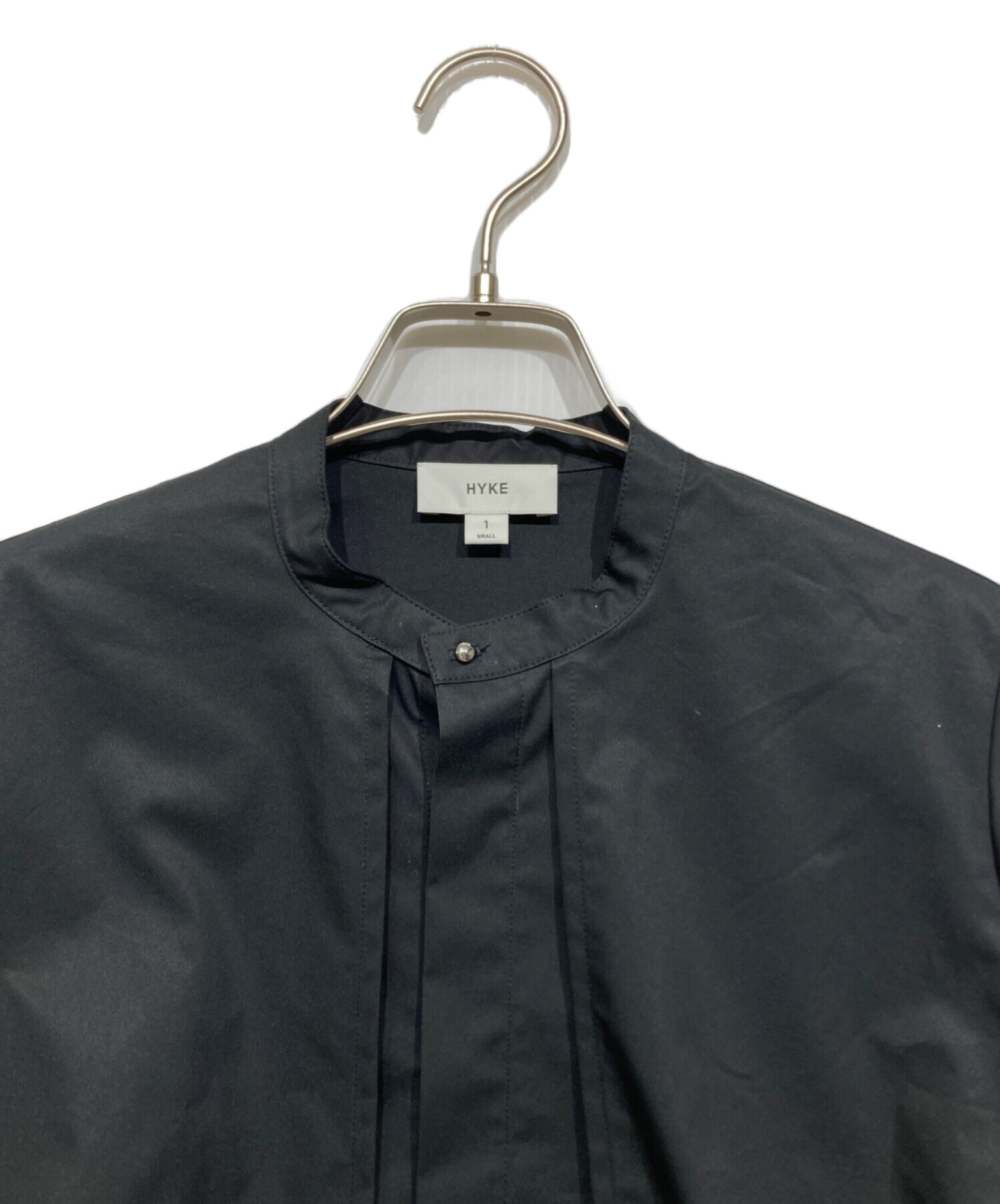 HYKE / ハイク | 2023SS | T/C BALLOON SLEEVE SHIRT ブラウス | 1 | ブラック | レディース T/C BALLOON SLEEVE CROPPED BLOUSE-ポリエステルコットンバルーン