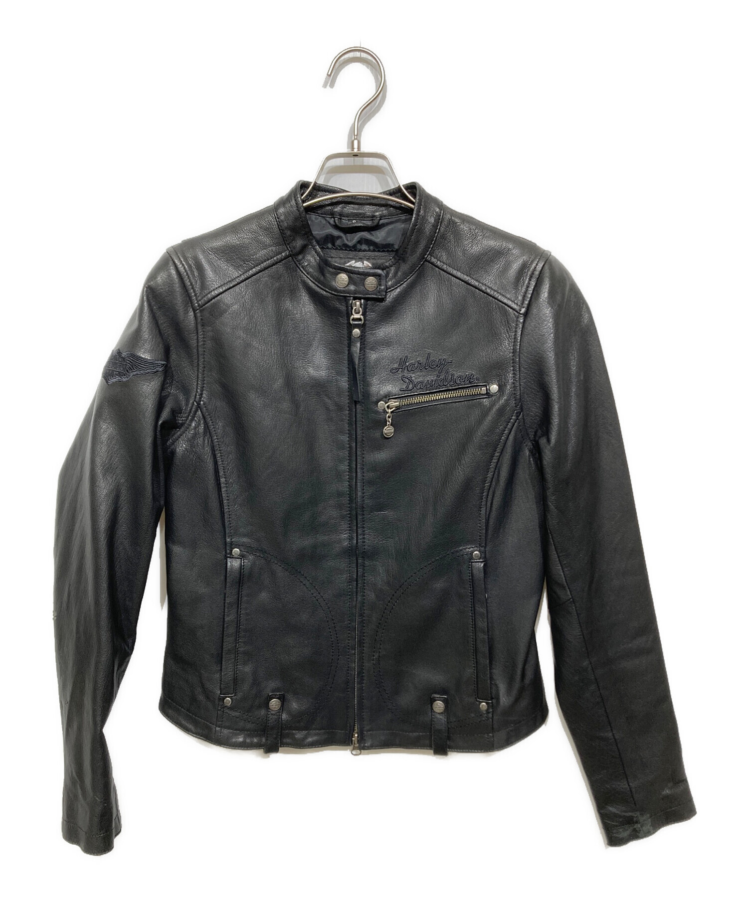 美品HARLEY-DAVIDSON 本革シングルライダース L ブラック Harley Davidson - ハーレーダビッドソン ライダース シングル レザー