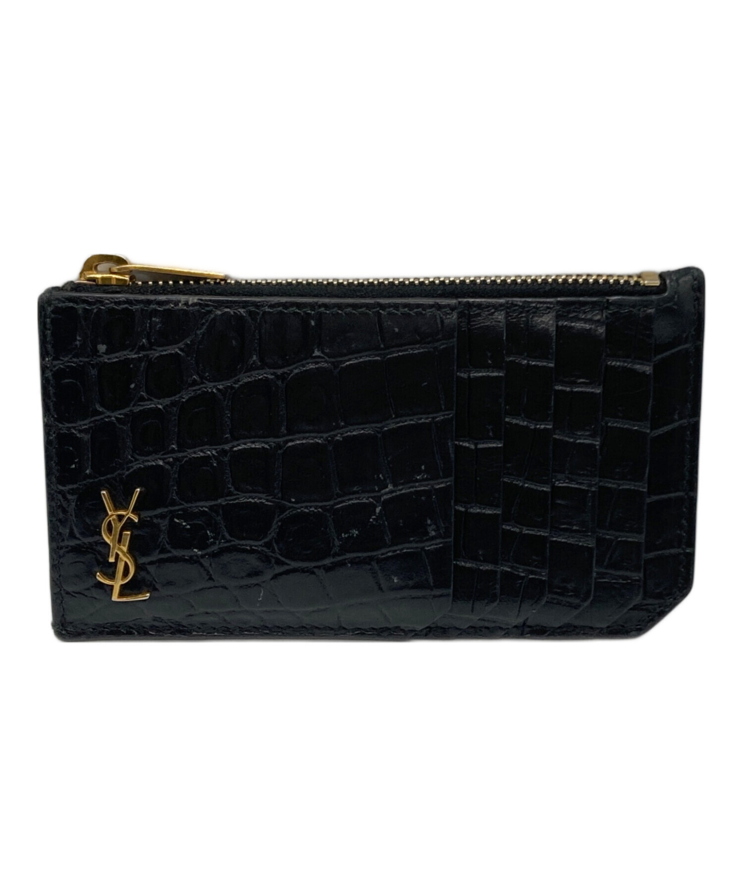 美品☆Saint Laurent Paris クロコ型押しレザー ケース 中古・古着通販】Saint Laurent Paris (サンローランパリ) クロコ型