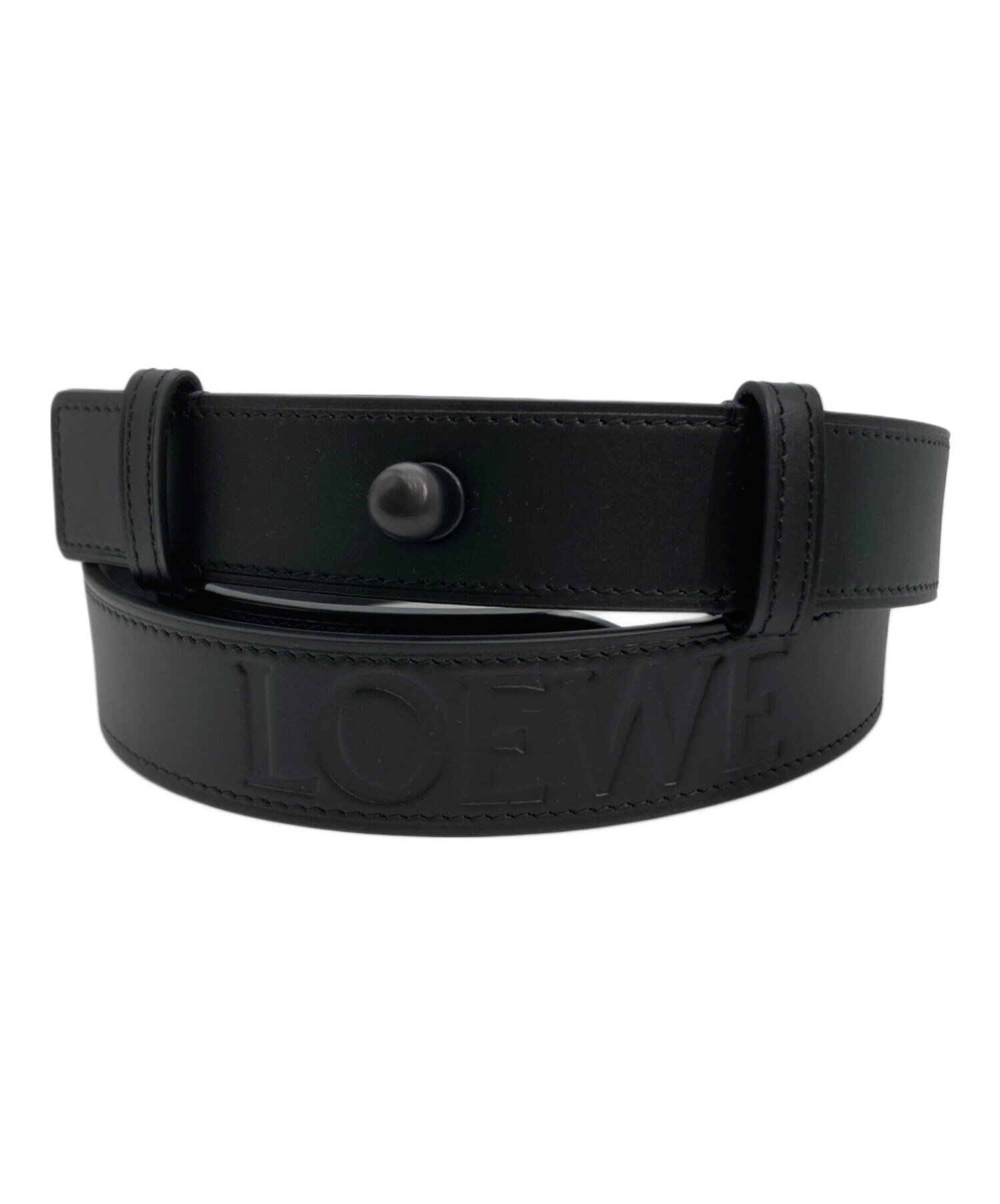 中古・古着通販】LOEWE (ロエベ) エンボスロゴレザーベルト ブラック 中古・古着通販】LOEWE (ロエベ) エンボスロゴレザーベルト ブラック