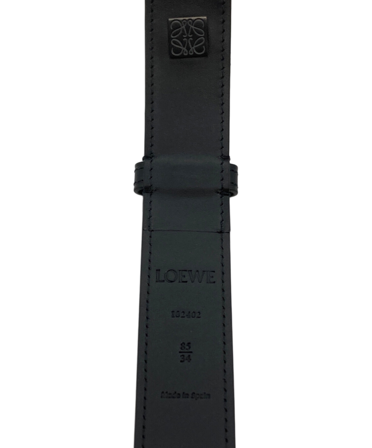 最終値下げ！年末セール！極美品 LOEWE イタリア製 本革 レザーベルト 中古・古着通販】LOEWE (ロエベ) エンボスロゴレザーベルト ブラック