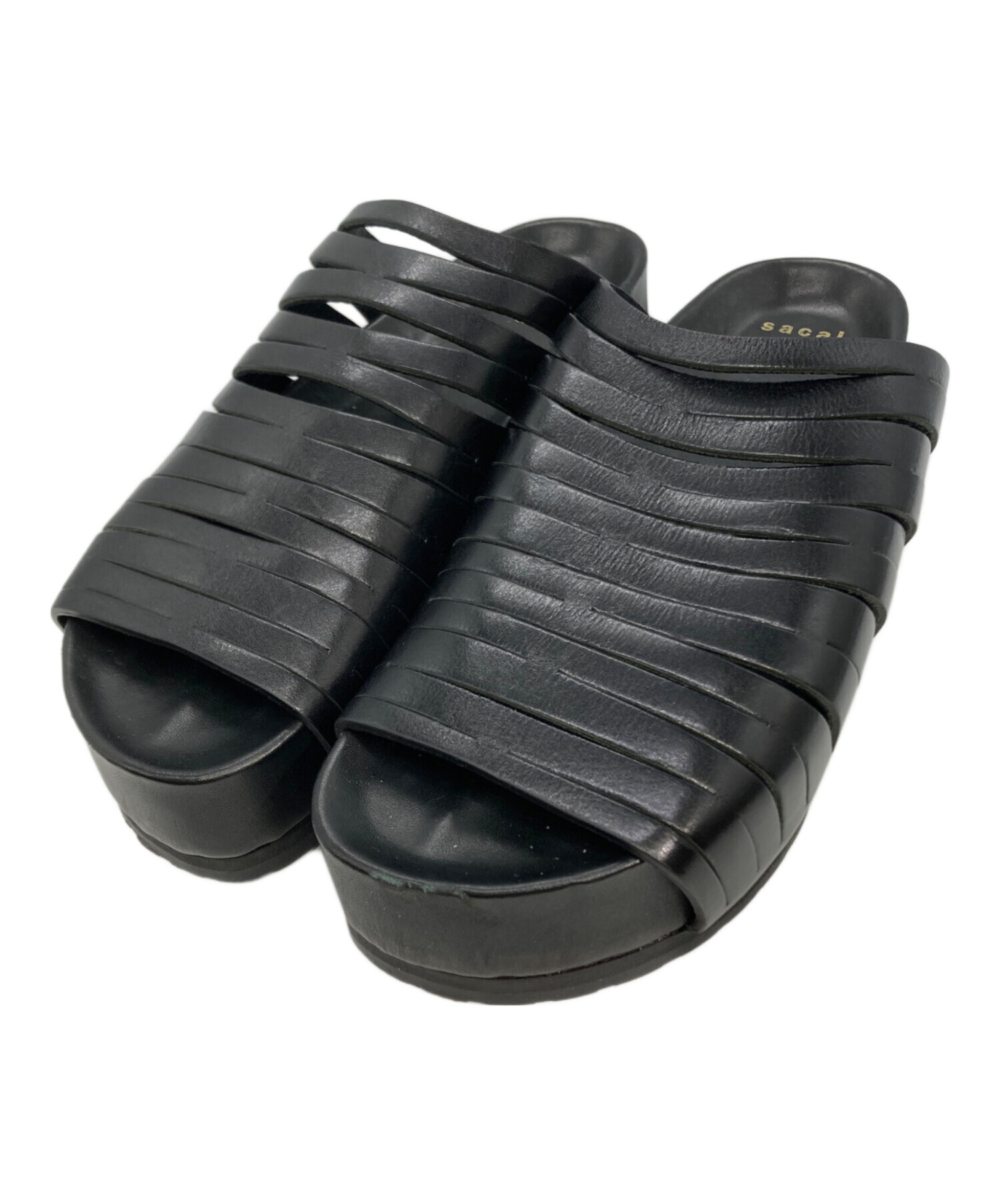 中古・古着通販】sacai (サカイ) プラットフォームサンダル ブラック