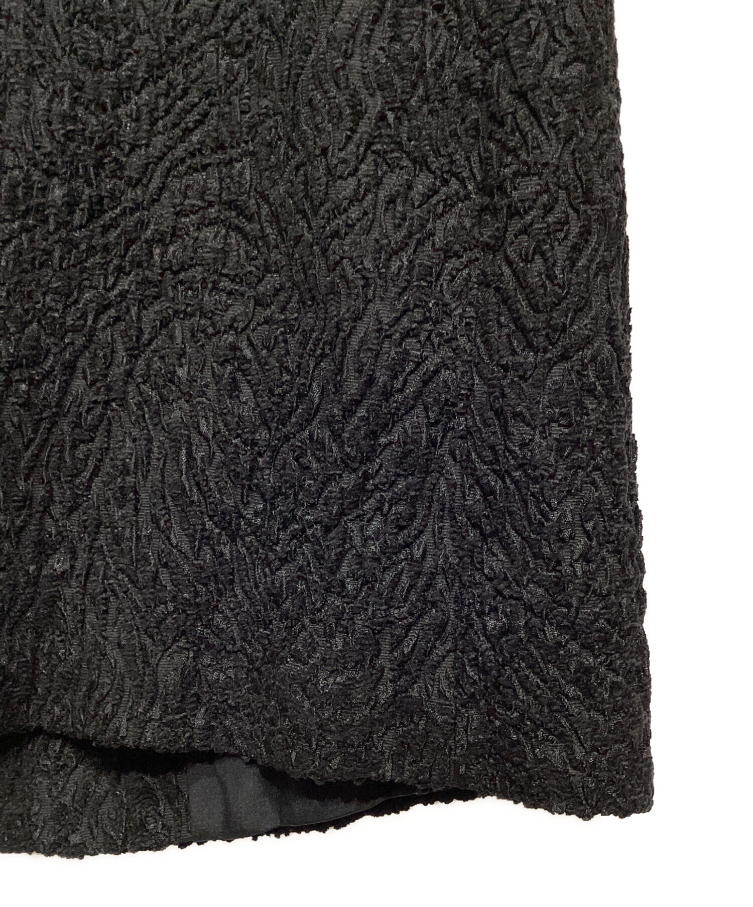 d*2様 FENDI フローラルジャガード　ブラックコート　シングルボタン　アー 中古・古着通販】FENDI (フェンディ) ミンクファー襟付きジャガード
