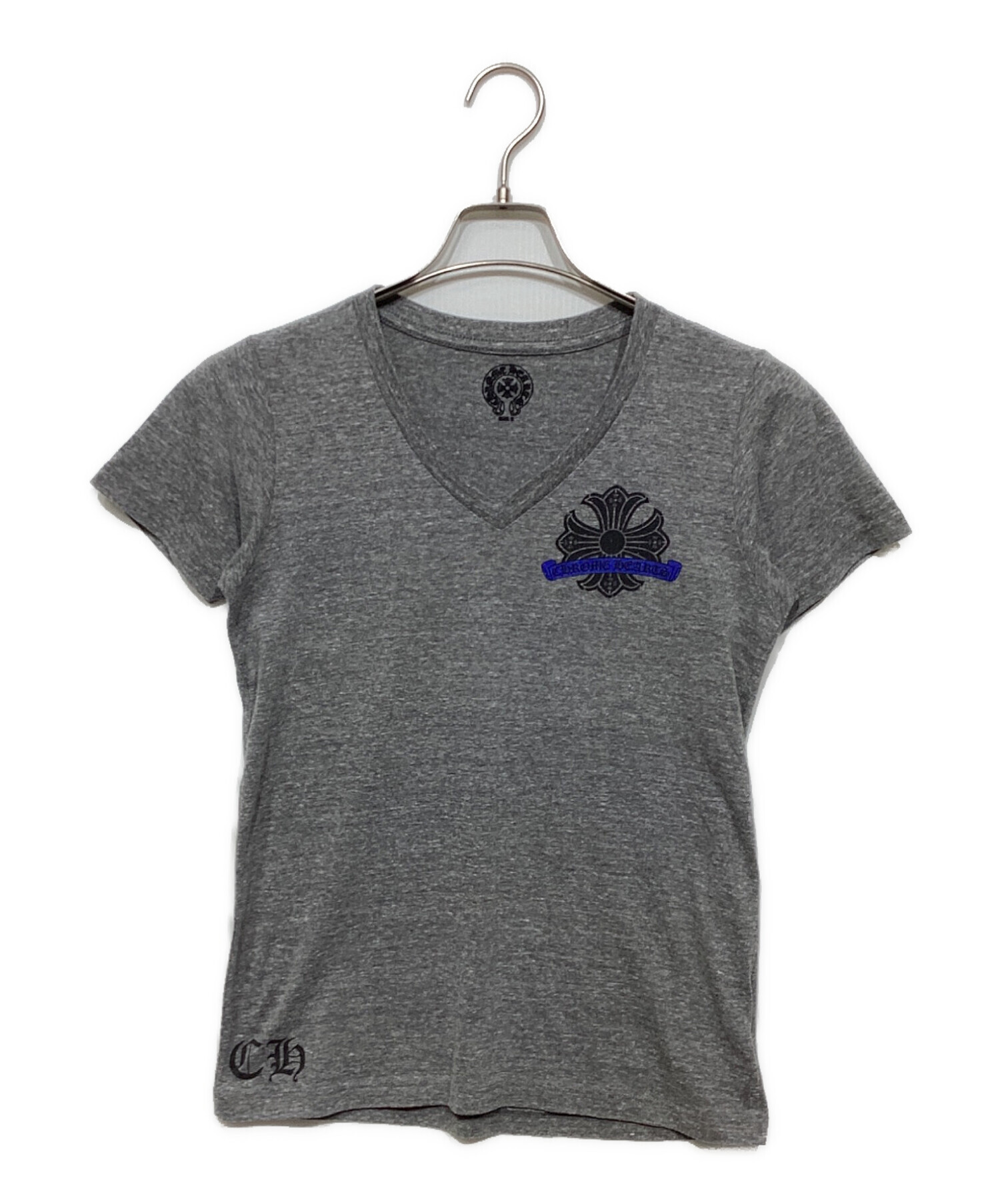 CHROME HEARTS Vネック Tシャツ グレー Mサイズ 中古・古着通販】CHROME HEARTS (クロムハーツ) VネックTシャツ グレー