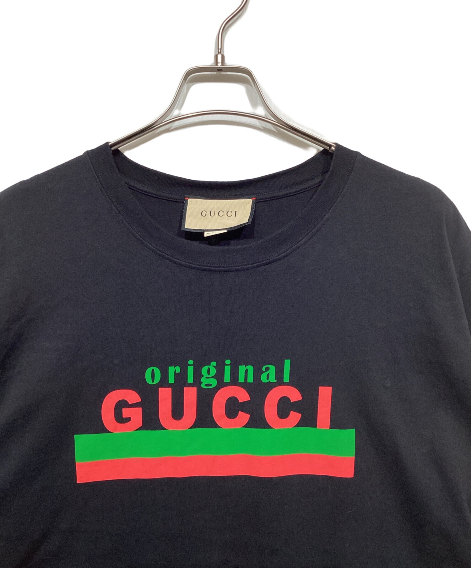 中古・古着通販】GUCCI (グッチ) ロゴプリントTシャツ ブラック サイズ