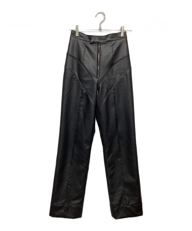 美品　FETICO フェティコ　サイズ1 フェイクレザー ハイライズパンツ 黒 中古・古着通販】FETICO (フェティコ) フェイクレザー ハイライズ