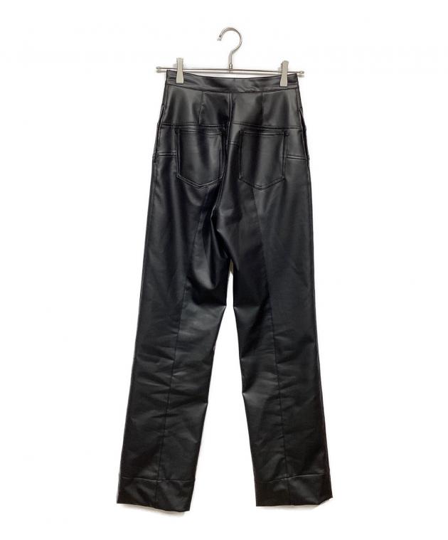 美品　FETICO フェティコ　サイズ1 フェイクレザー ハイライズパンツ 黒 中古・古着通販】FETICO (フェティコ) フェイクレザー ハイライズ