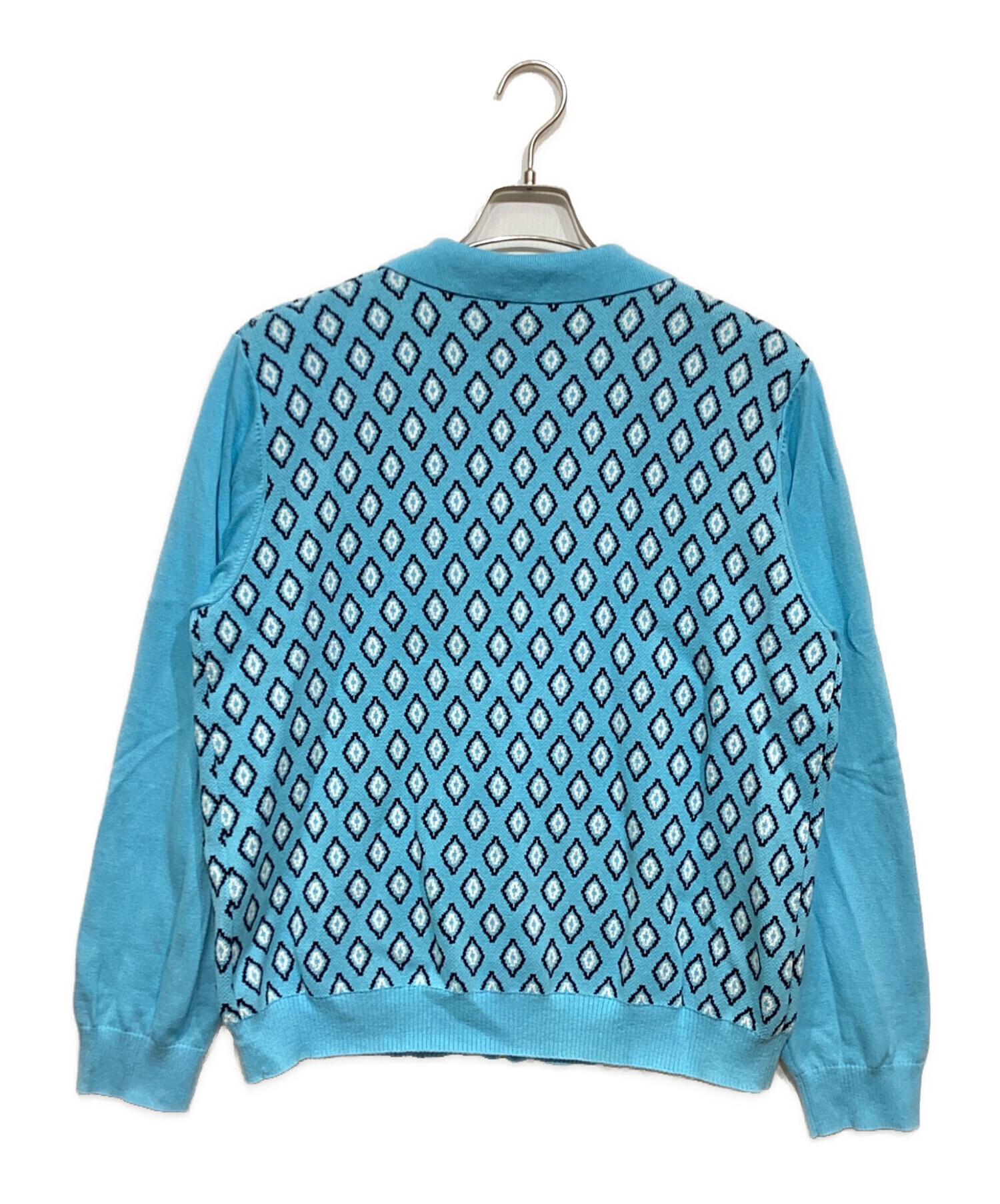 TTT MSW 水色 ダイヤモンドパターン カーディガン 中古・古着通販】TTT MSW (ティー) Diamond Knit Polo ブルー サイズ:M