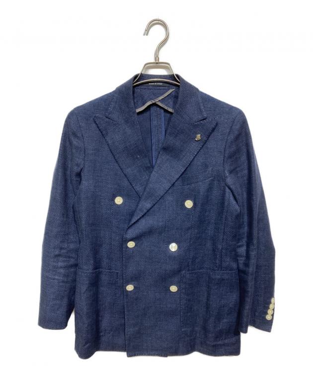 TAGLIATORE ネイビー テーラードジャケット 中古・古着通販】TAGLIATORE (タリアトーレ) リネンコットン ダブル