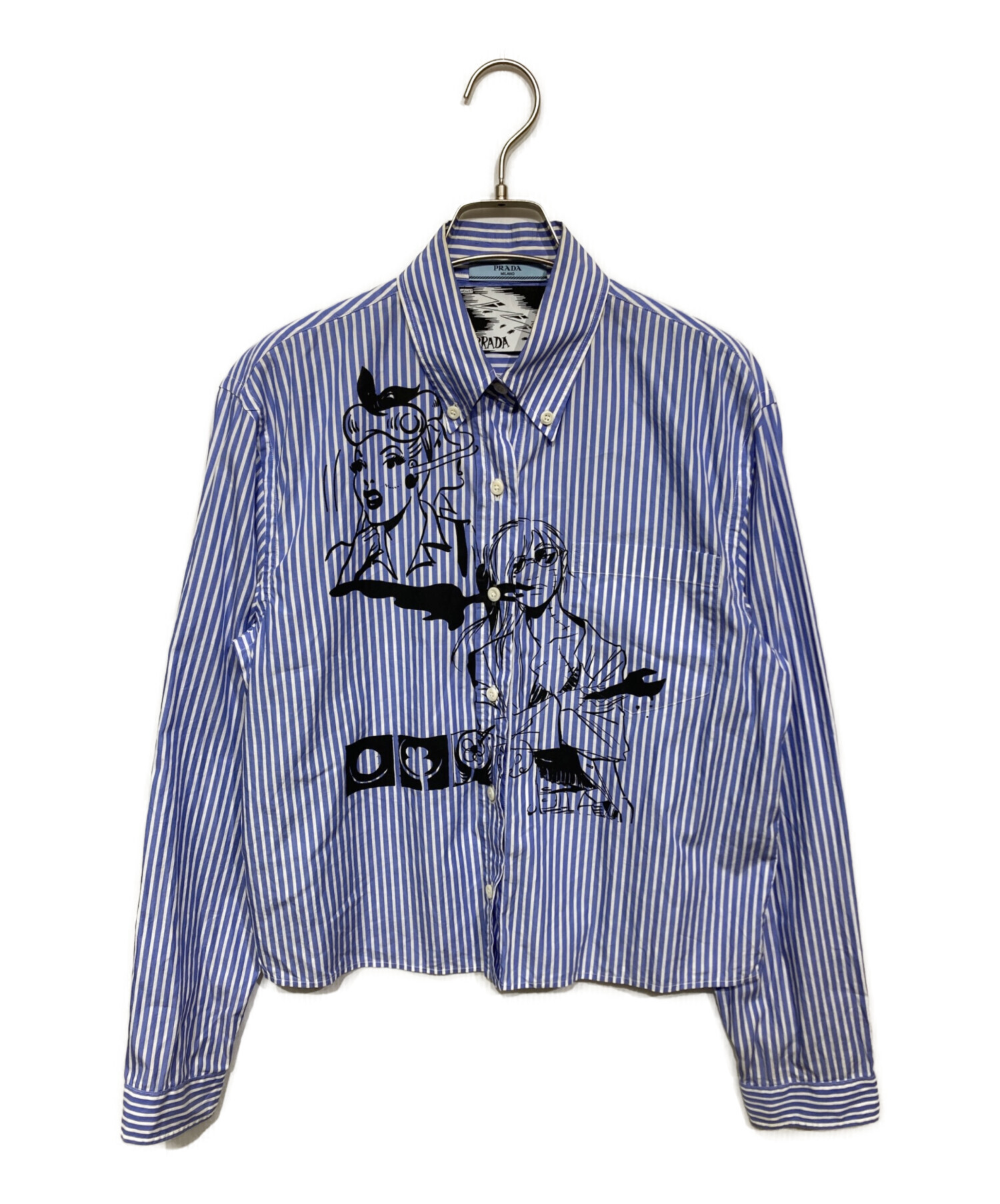中古・古着通販】PRADA (プラダ) コミックプリントストライプシャツ
