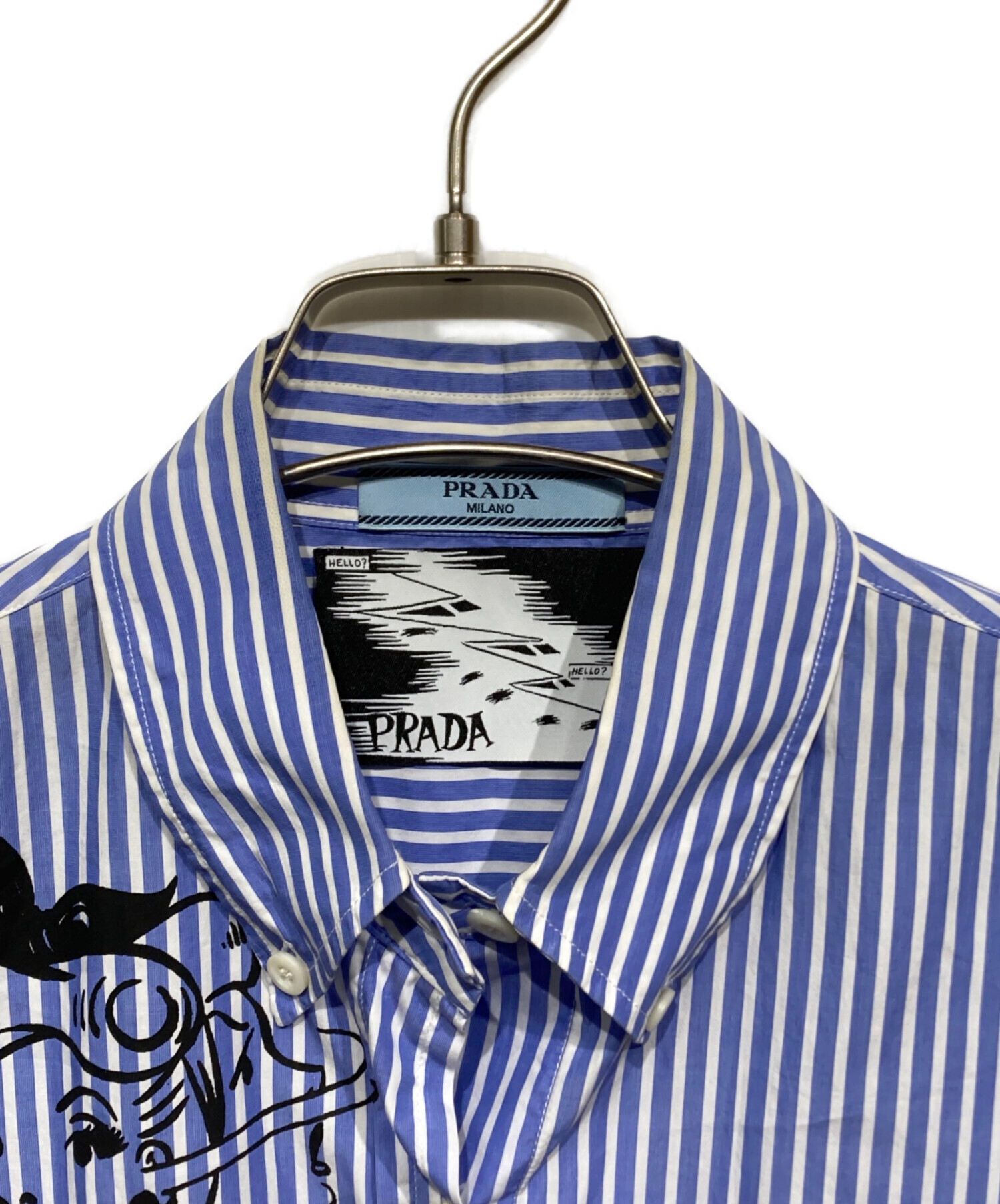 中古・古着通販】PRADA (プラダ) コミックプリントストライプシャツ